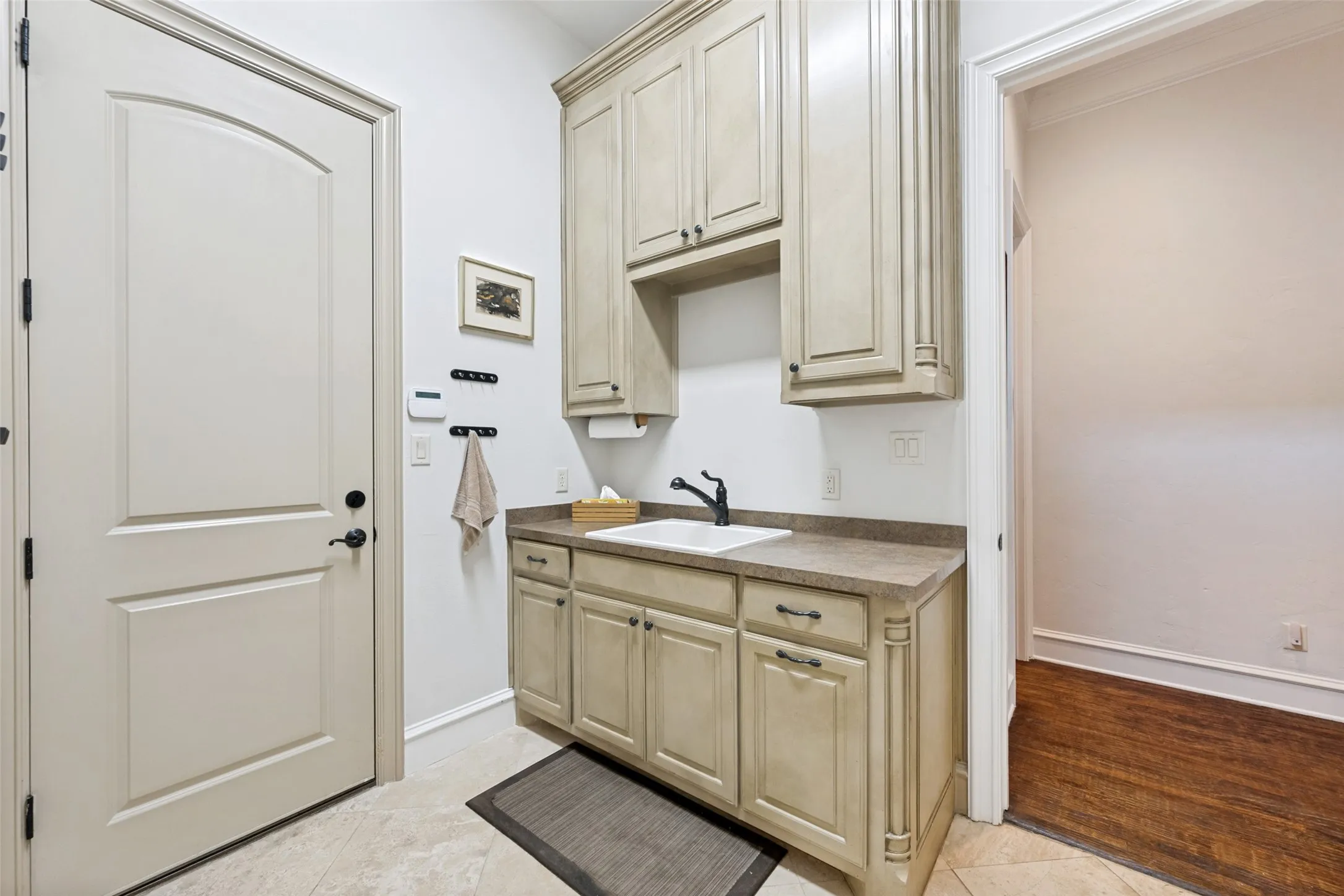 Laundry with Exit to Garage