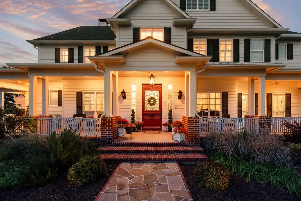 Front porch twilight view