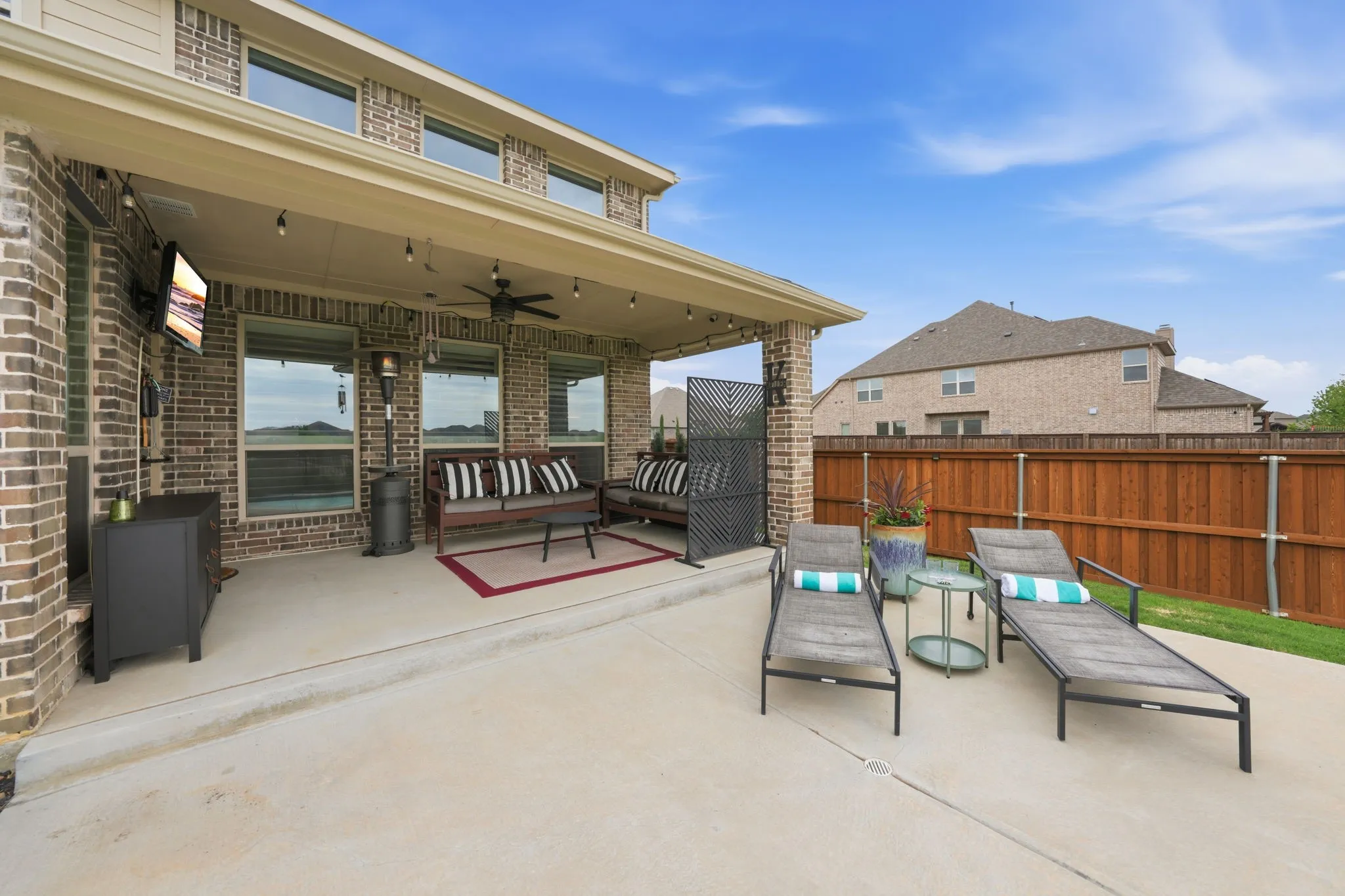 Extended patio is also plumbed for gas
Imagine building your new outdoor kitchen to add to this amazing backyard oasis