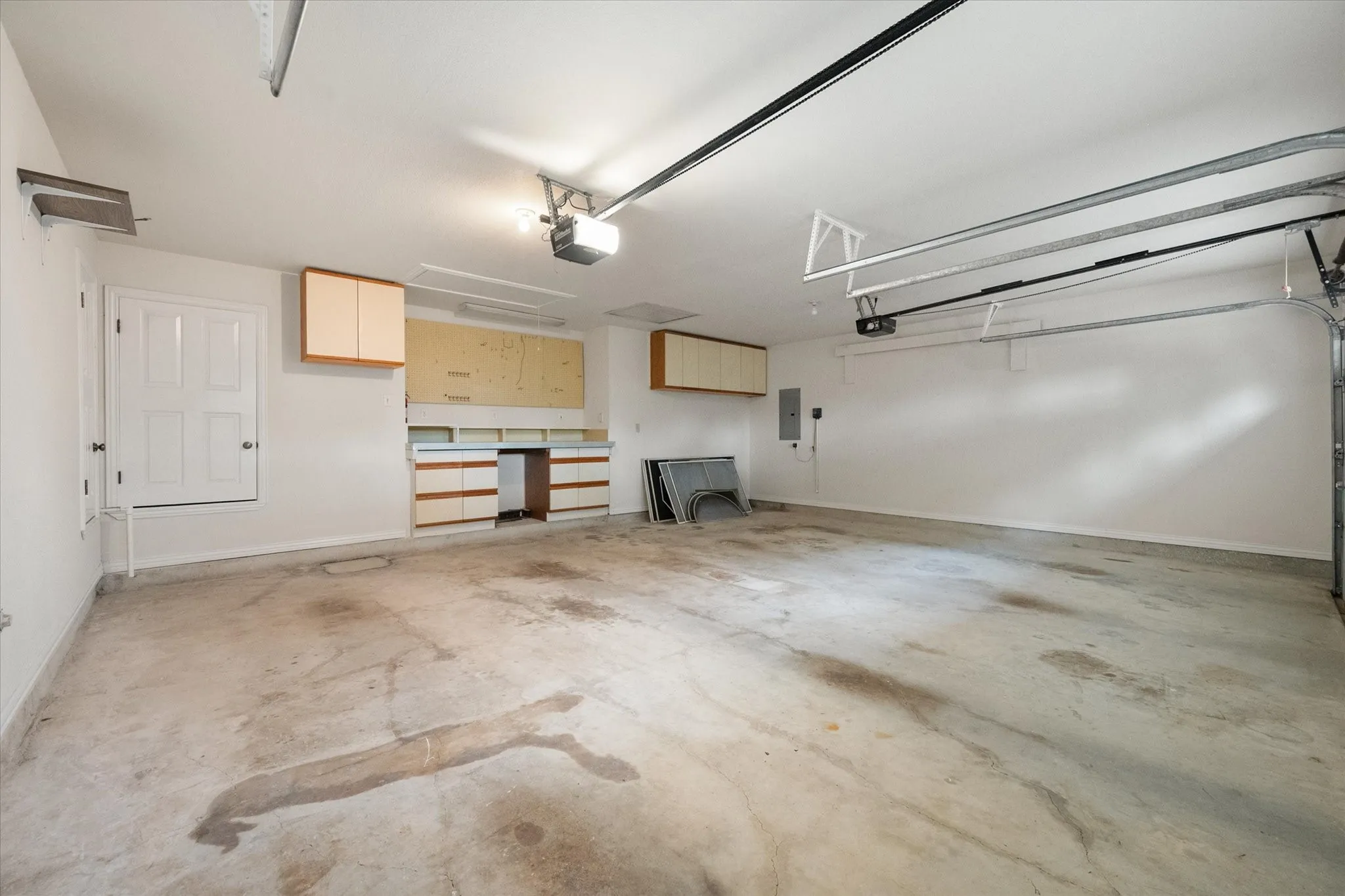 Three car garage with storage