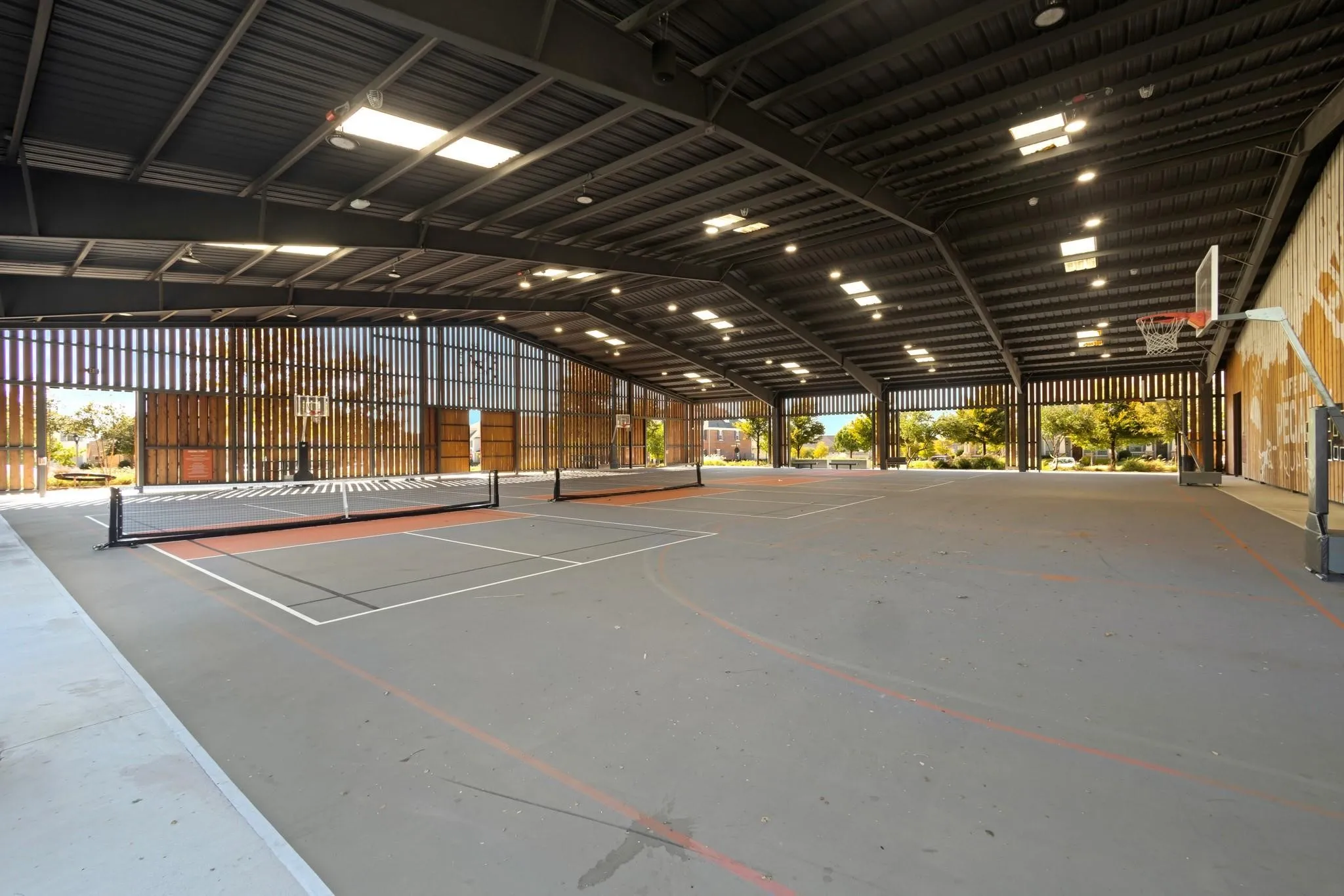 Pickleball Courts with a Basketball Court