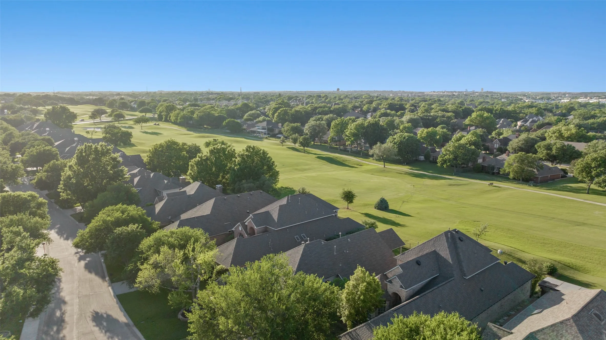 Aerial view of back of the property which is located on hole number 7 of Oakmont Country Club.