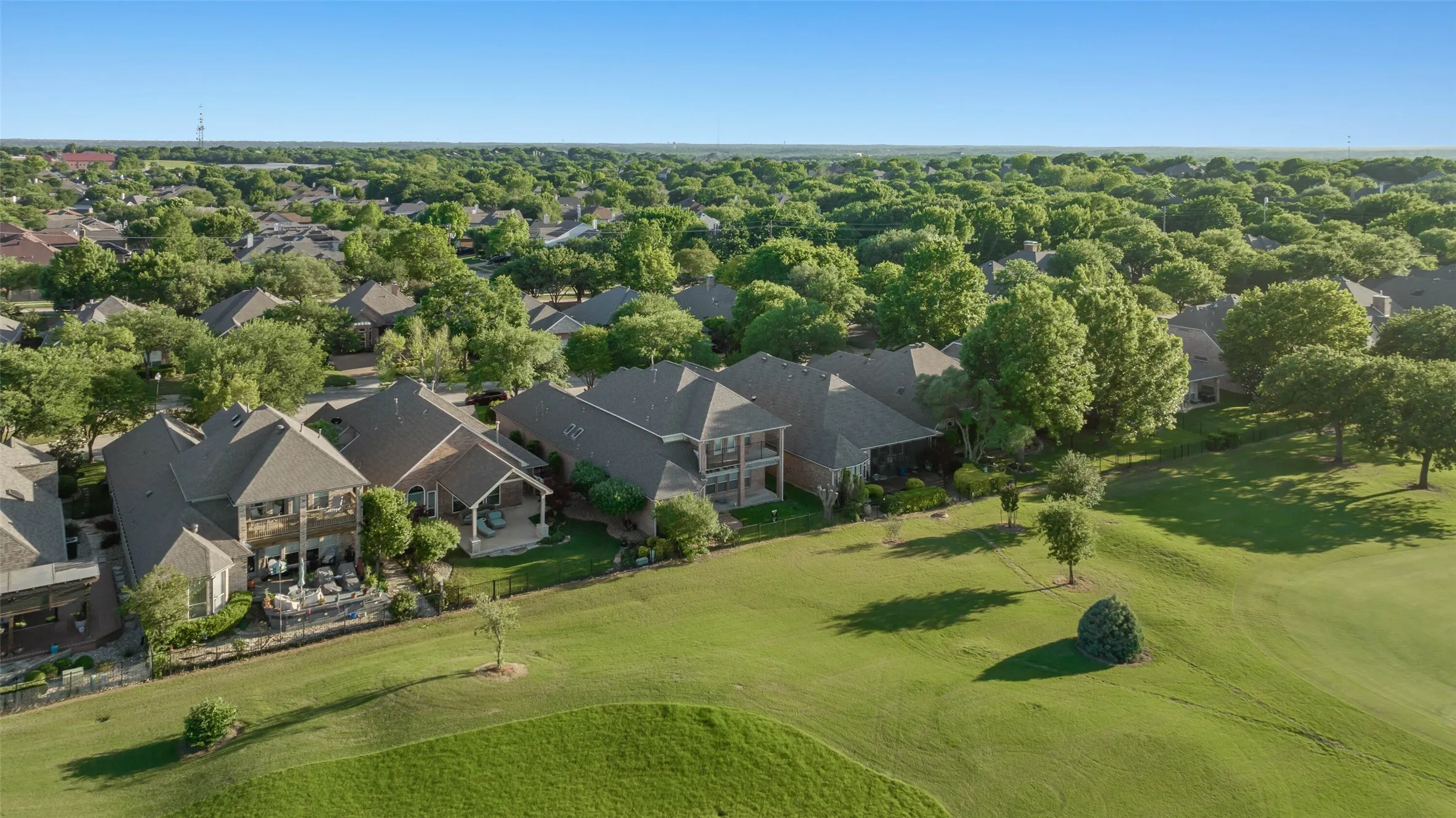 Aerial view of back of the property which is located on hole number 7 of Oakmont Country Club.