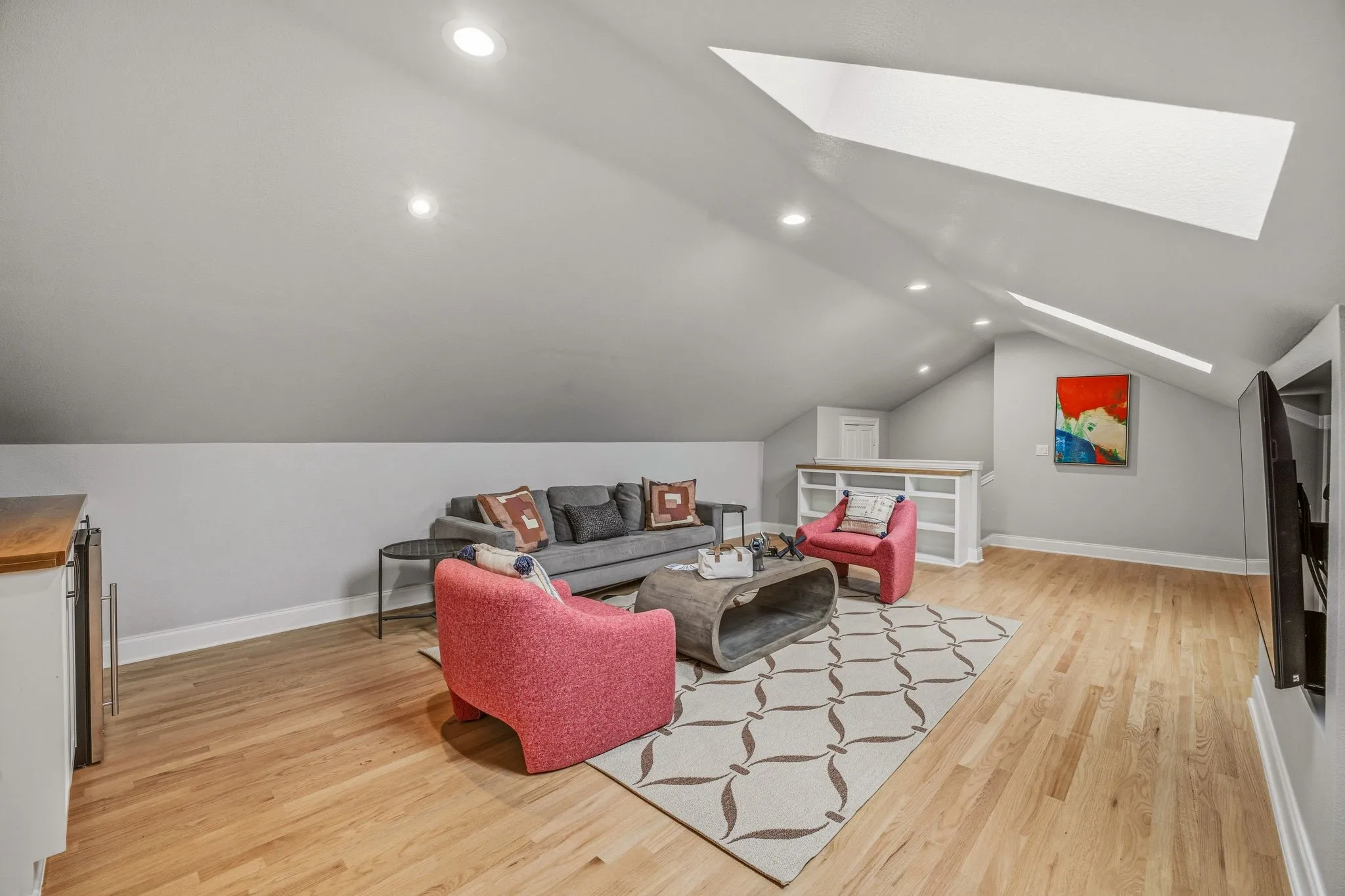 Upstairs media room and family room