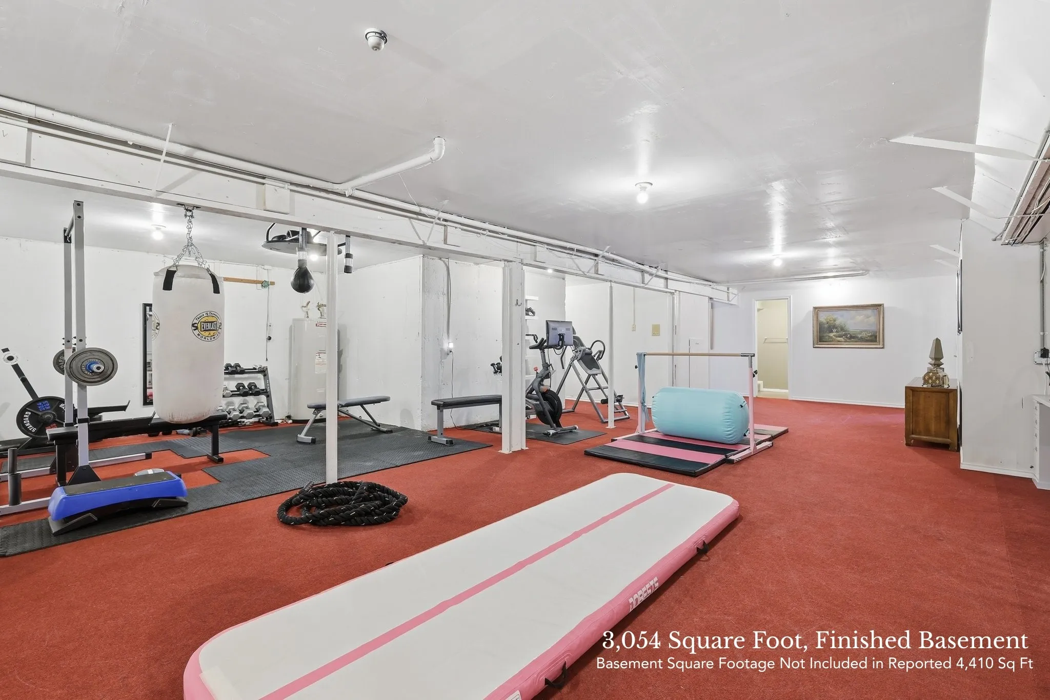 Expansive 3,054 square foot, livable basement with two rooms and several nooks.