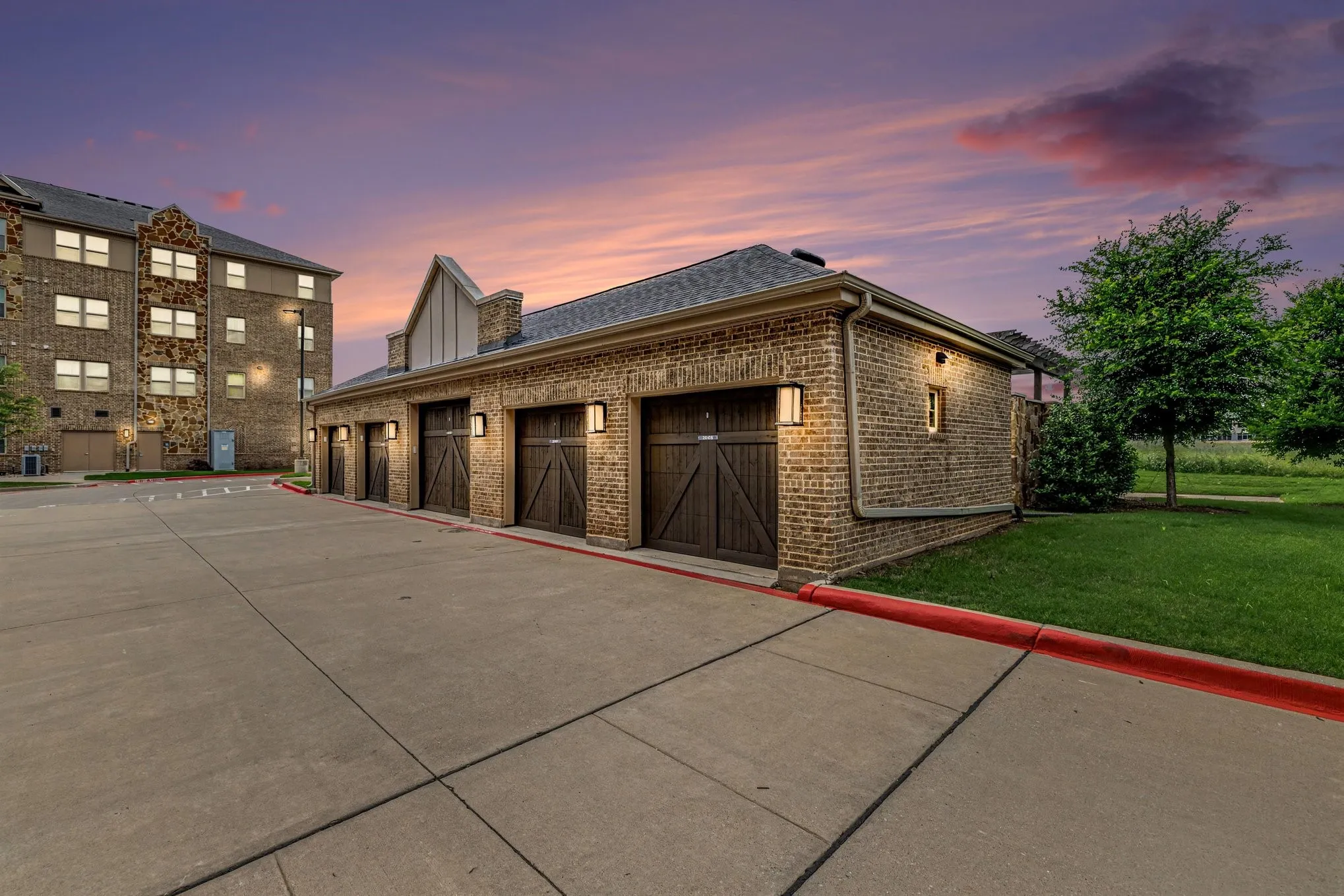 End Unit for dedicated parking or storage with door opener