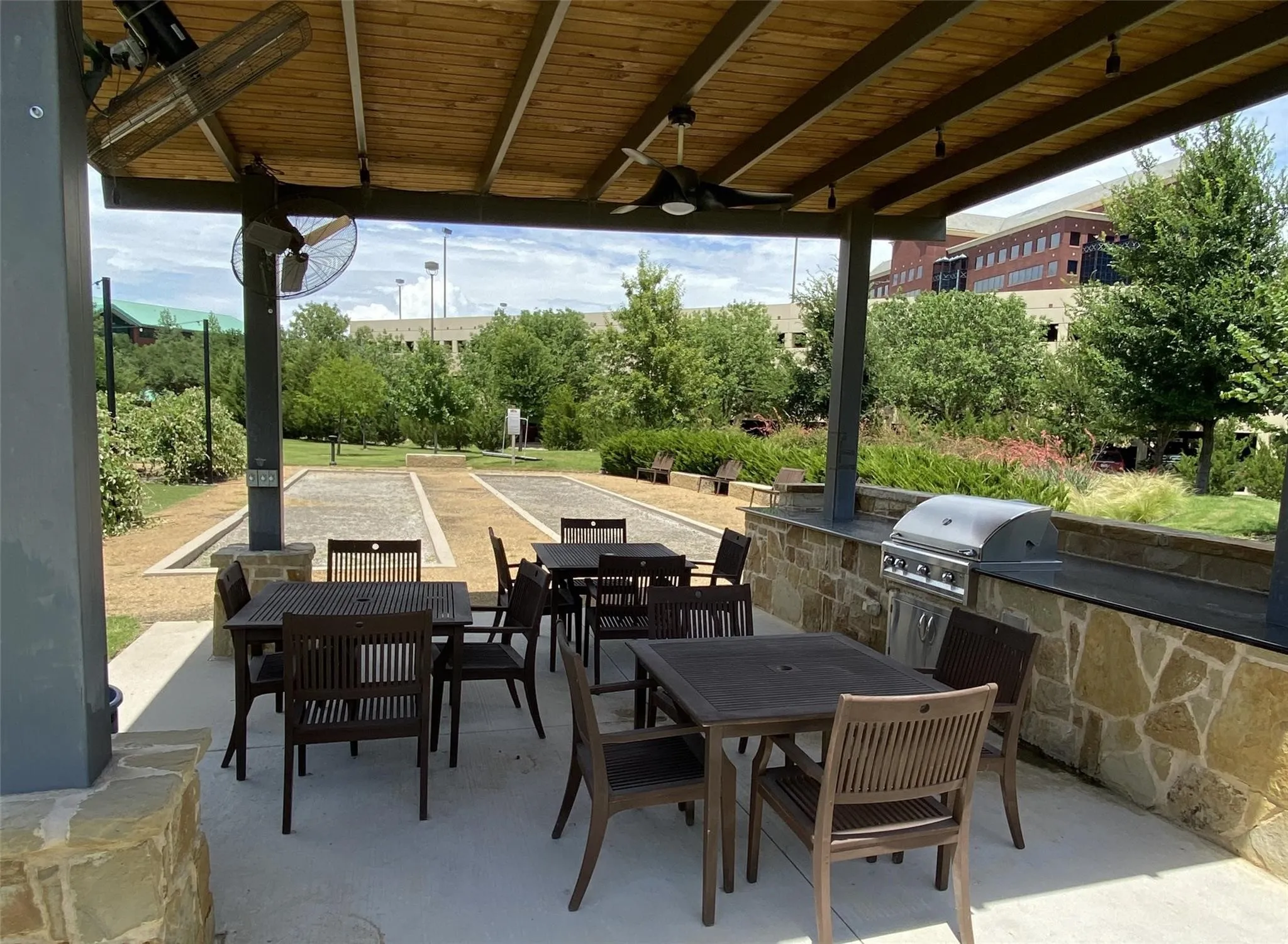  Covered Barbecue with fans and dining tables