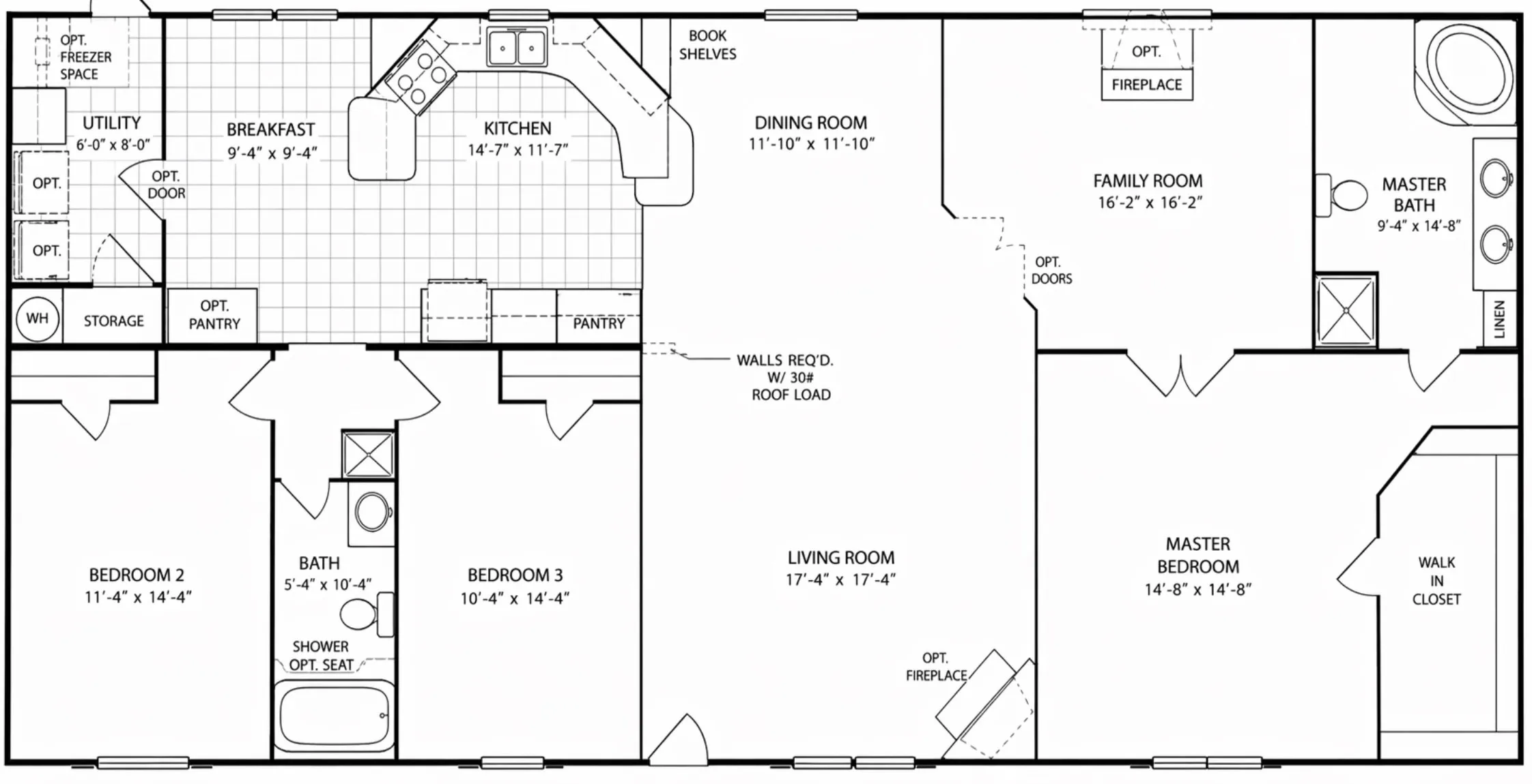 Floorplan - Split design with two distinct living areas, offering flexibility and comfort for various activities.
