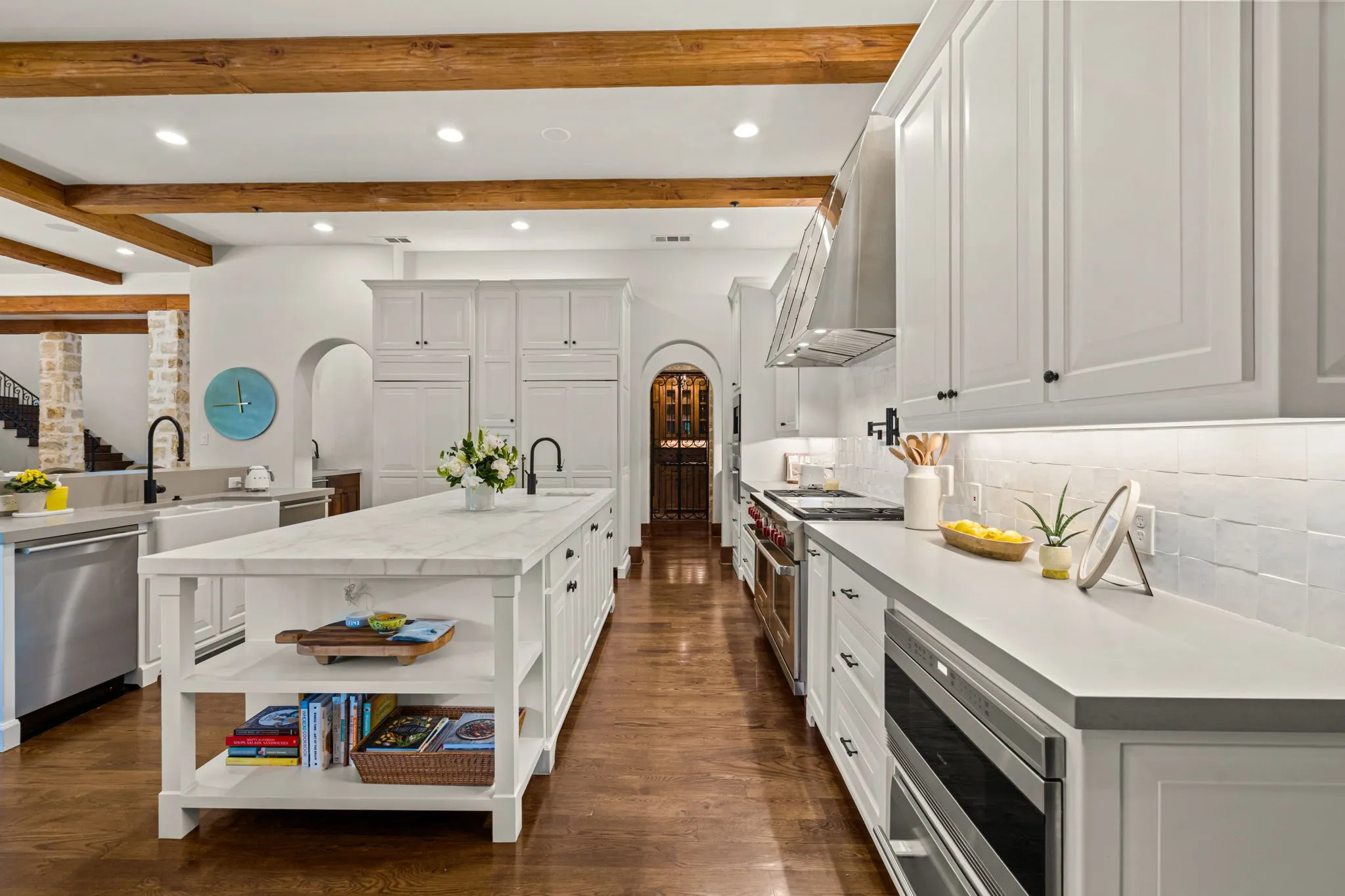 Wolf, SubZero, Miele appliances, designer fixtures, Zellige tile