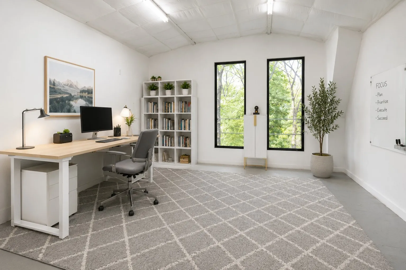 Virtually Staged Upstairs Office of Main House
