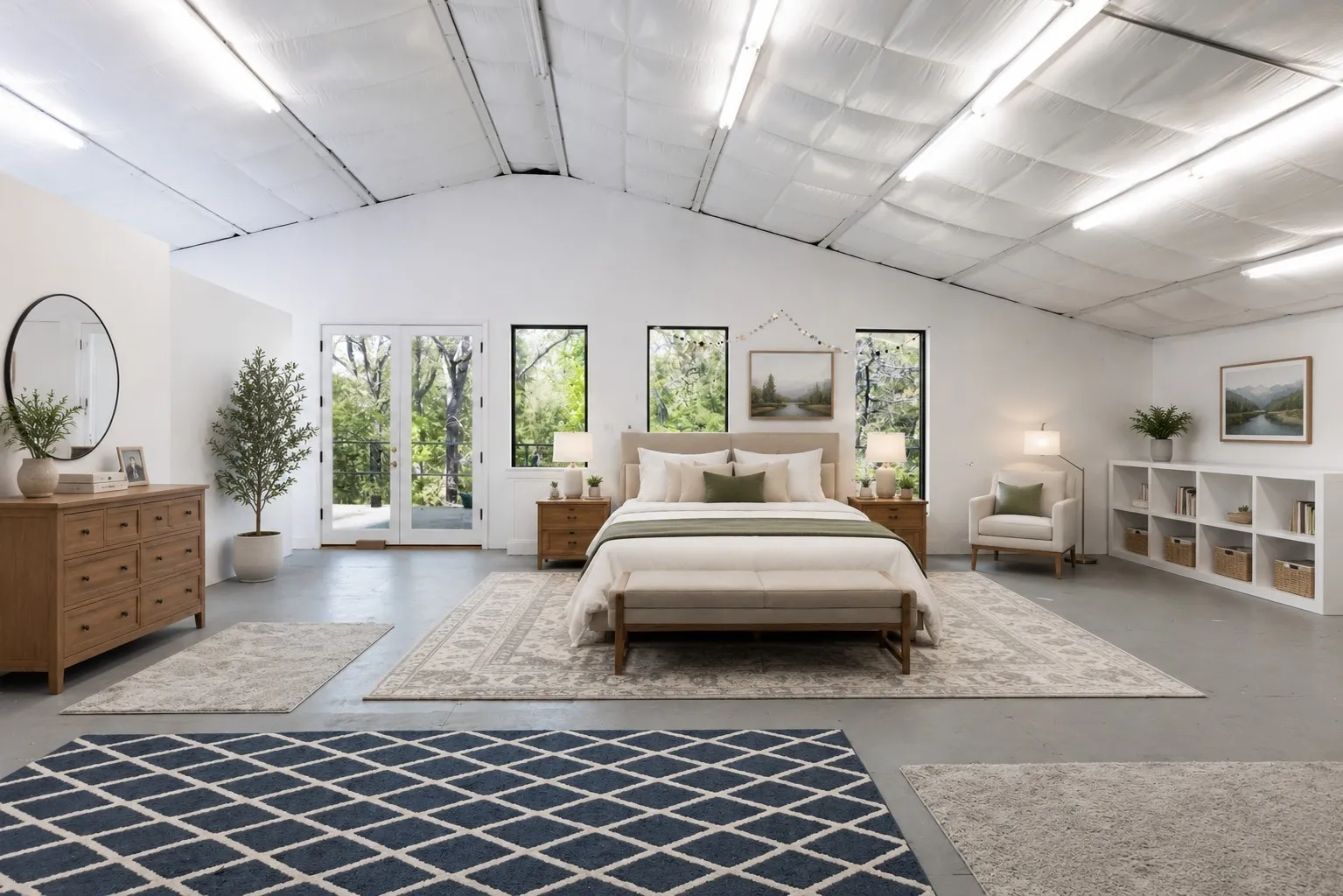 Virtually Staged Upstairs Bedroom of Main House