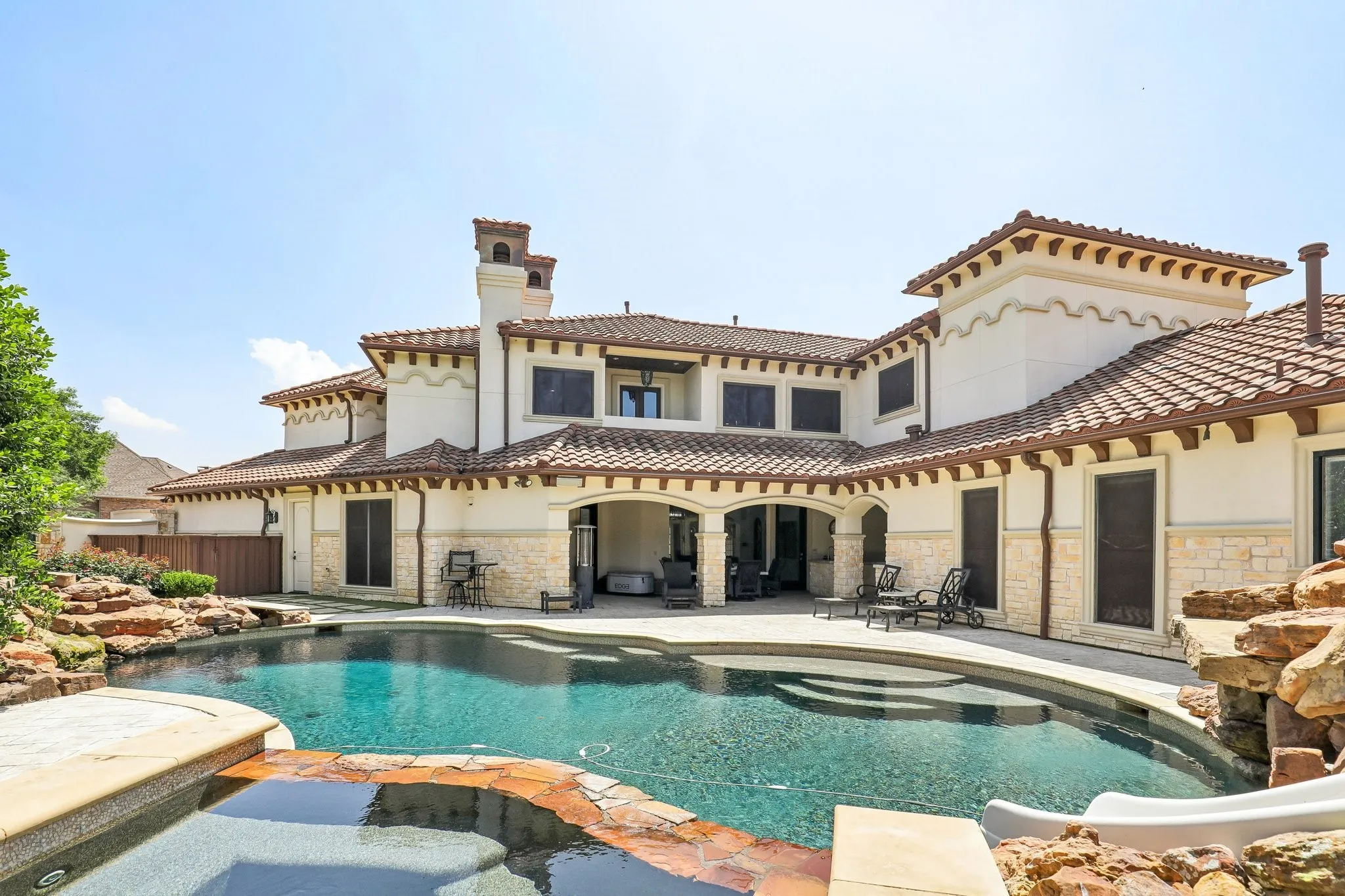 Pool with Slide and Diving Board