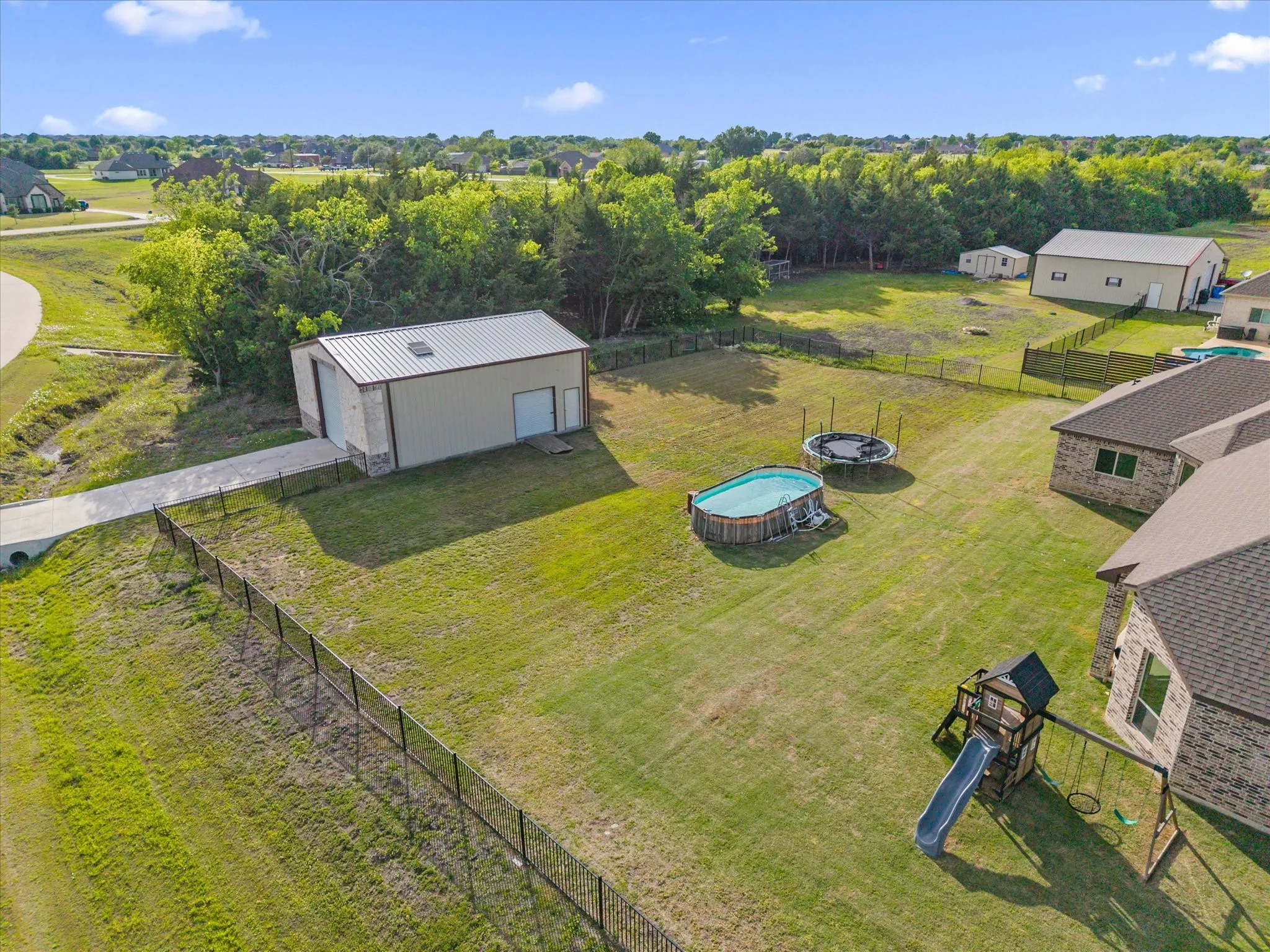 ABOVE GROUND POOL IRON FENCING AND SHOP 30X40