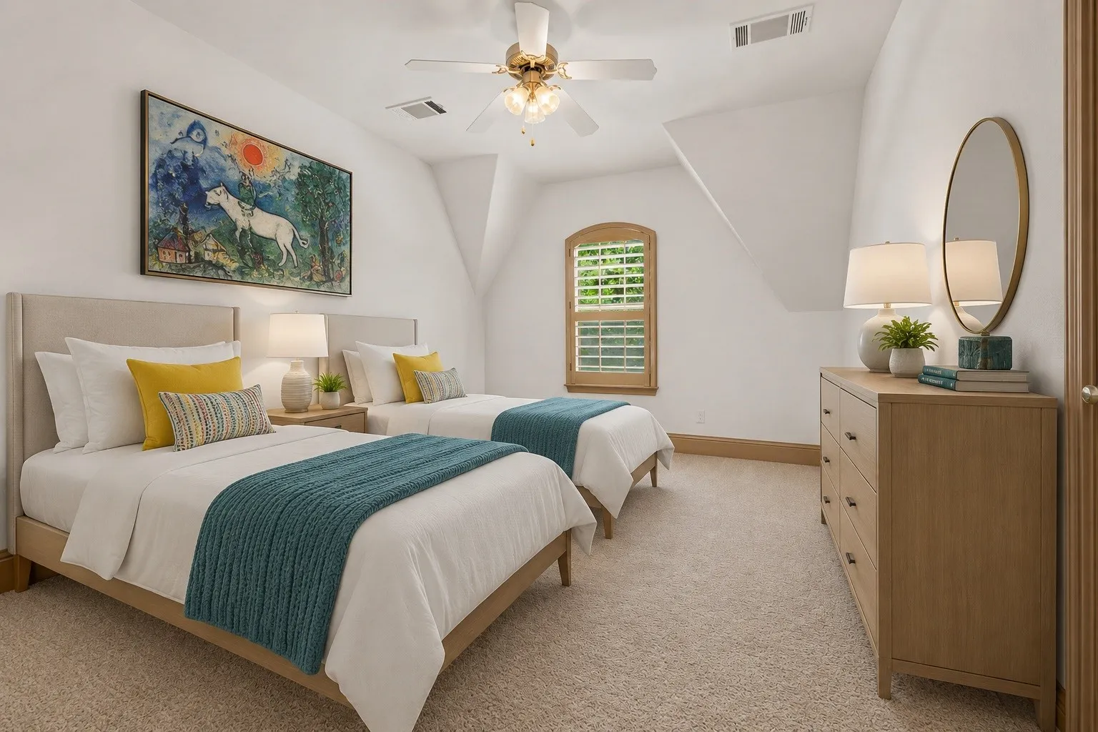 One of two secondary bedrooms. Roomy and airy,