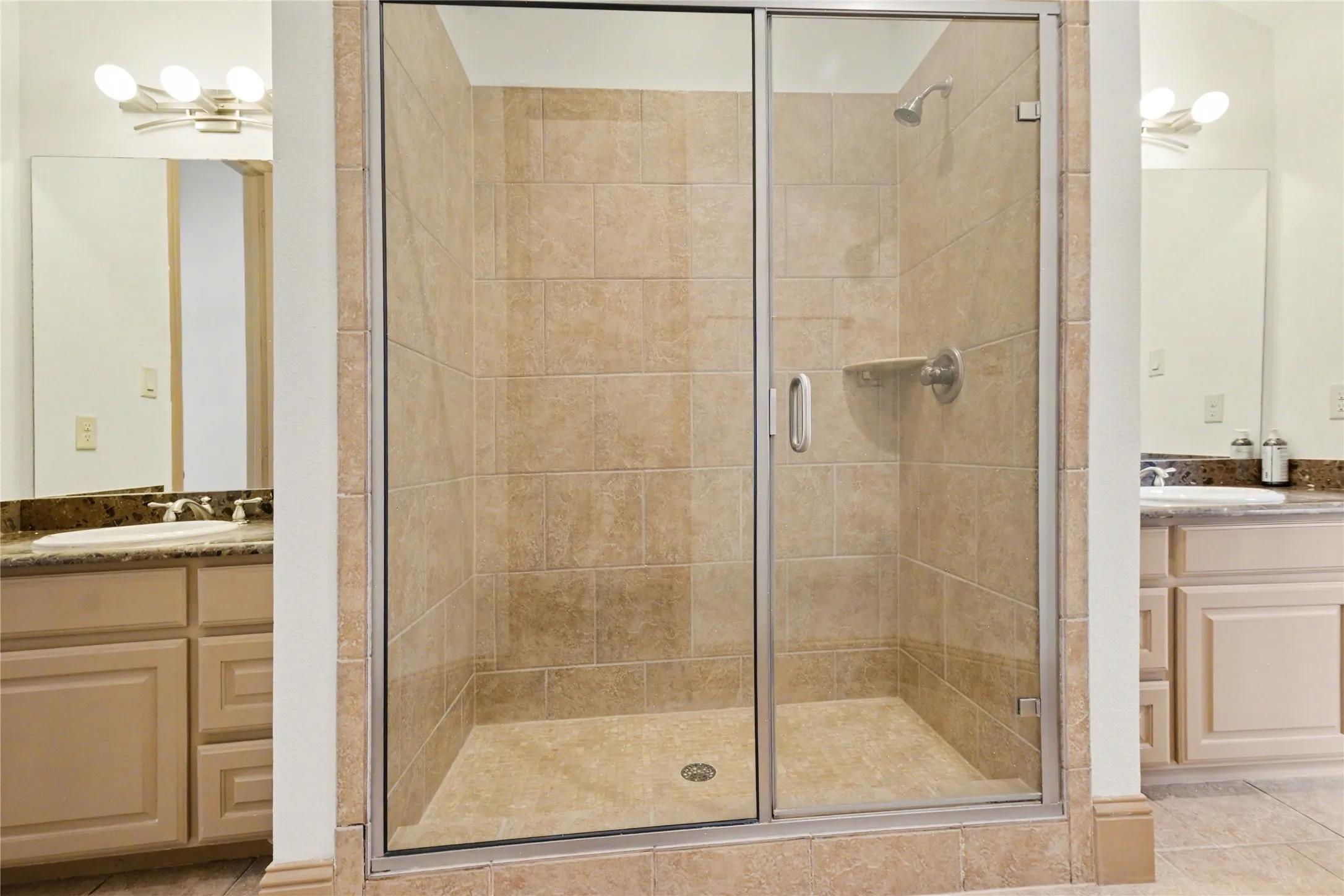 Huge shower in the dual bath.