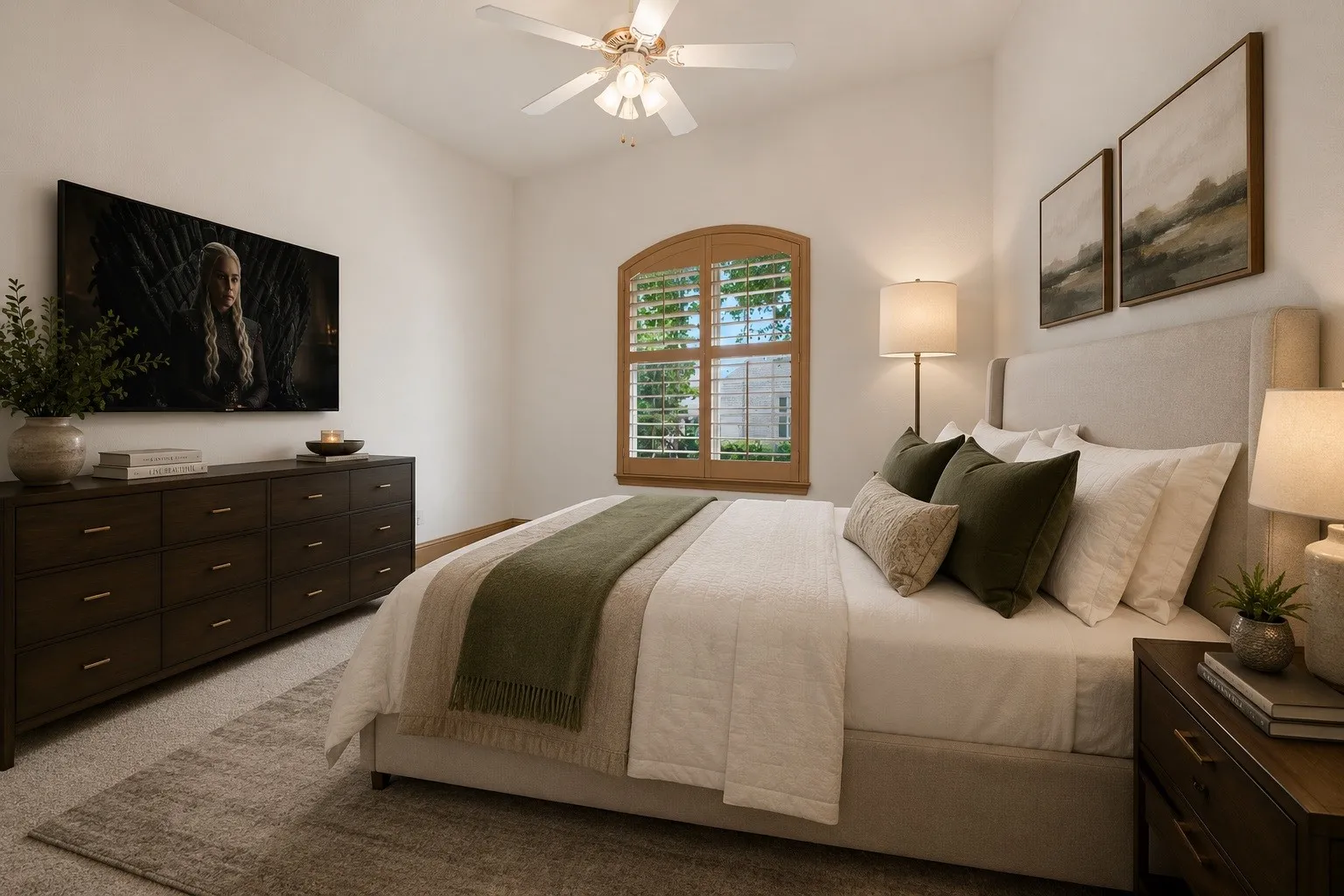 The third bedroom is spacious and luxurious.