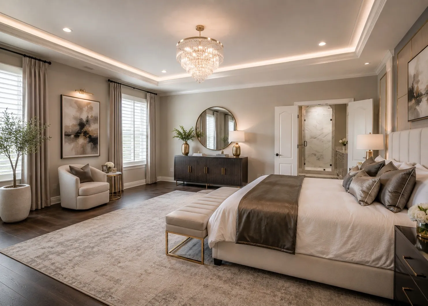 [Virtually Staged] Sample Primary Bedroom