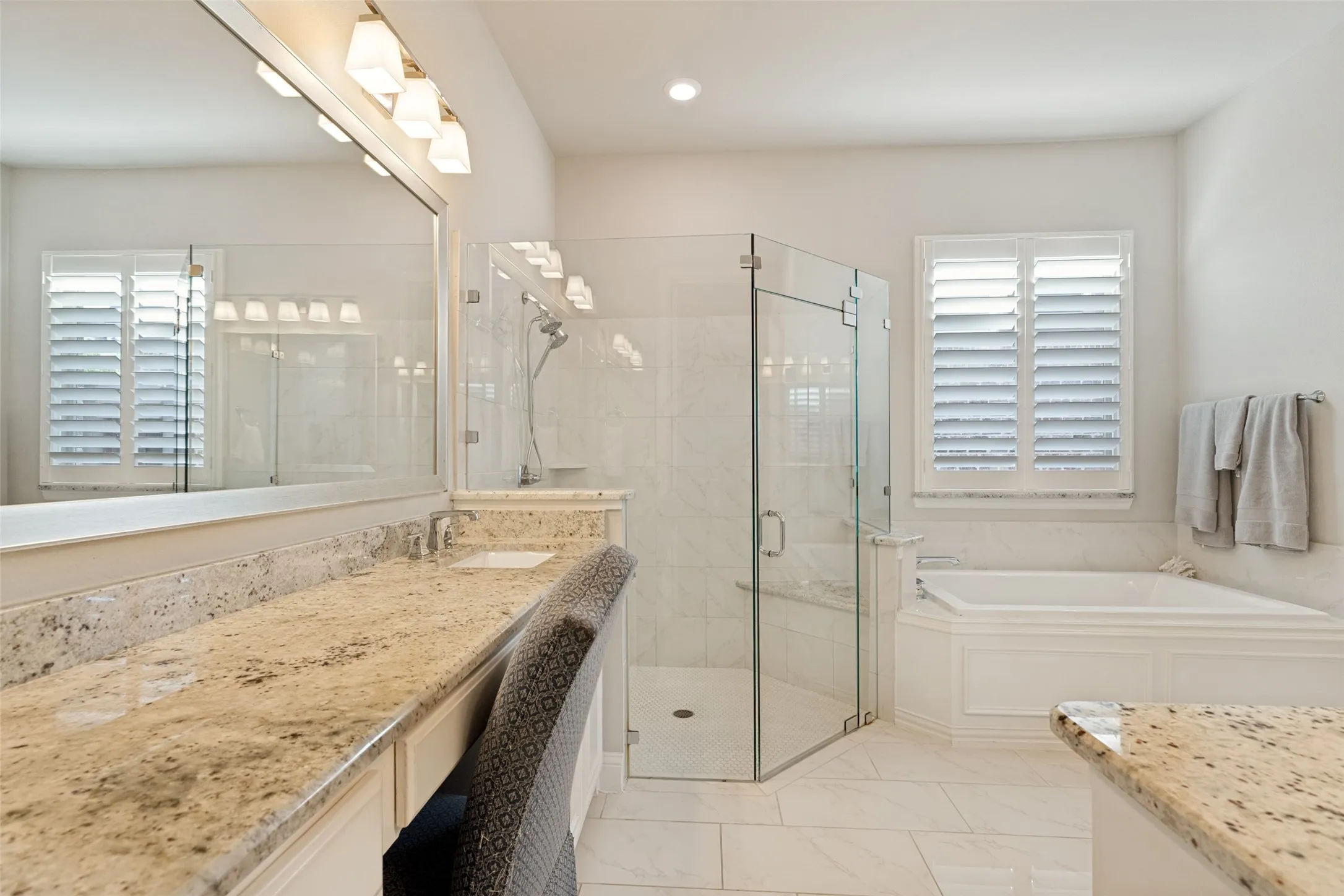 Separate vanities and Make-up area