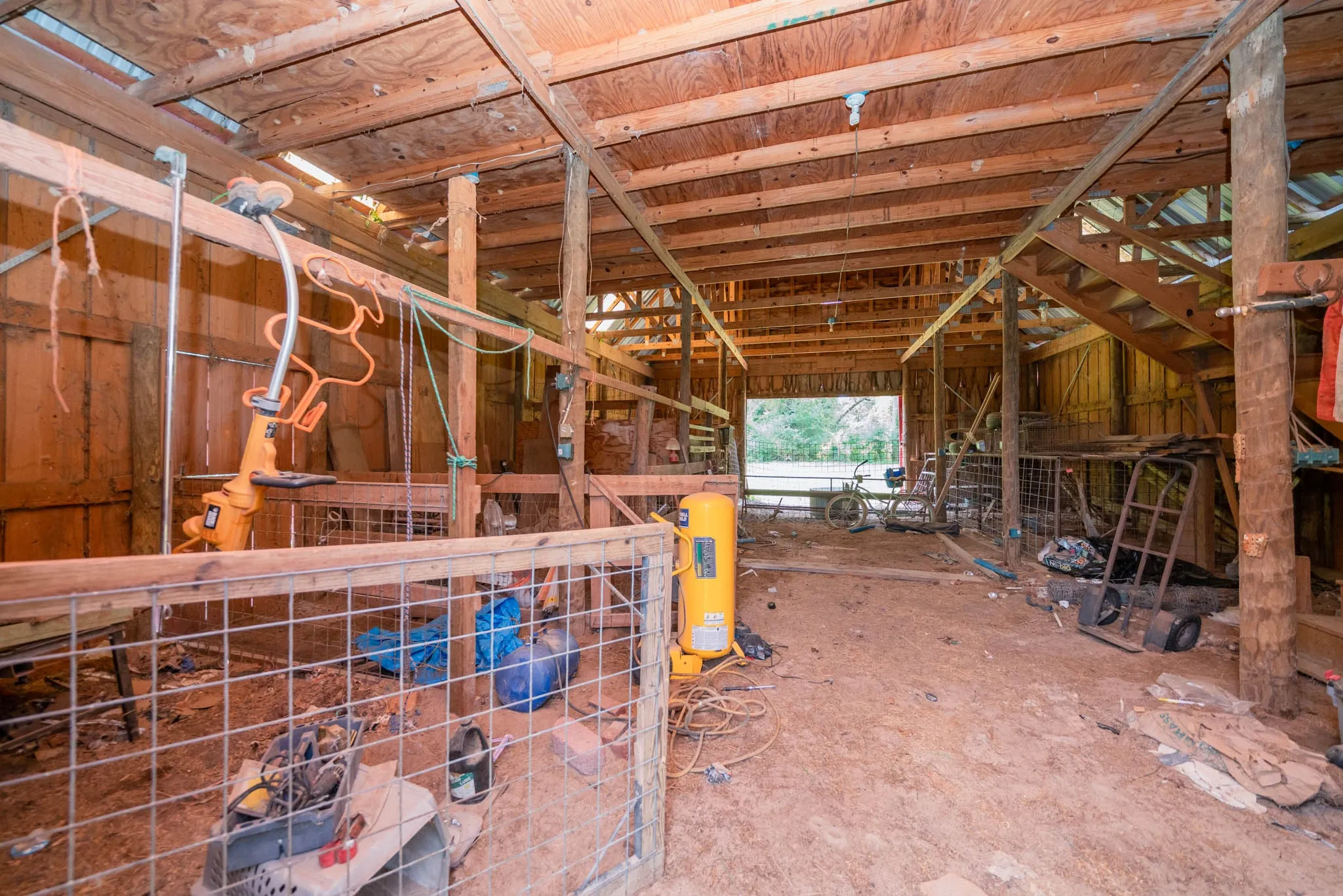 Inside of barn