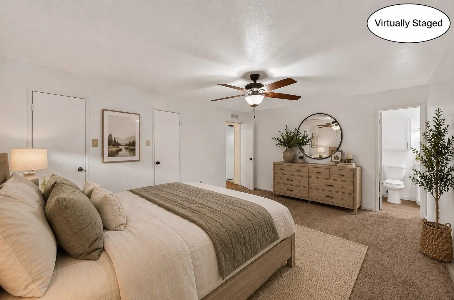 Could this be your personal touch for the primary bedroom? (Virtually Staged)