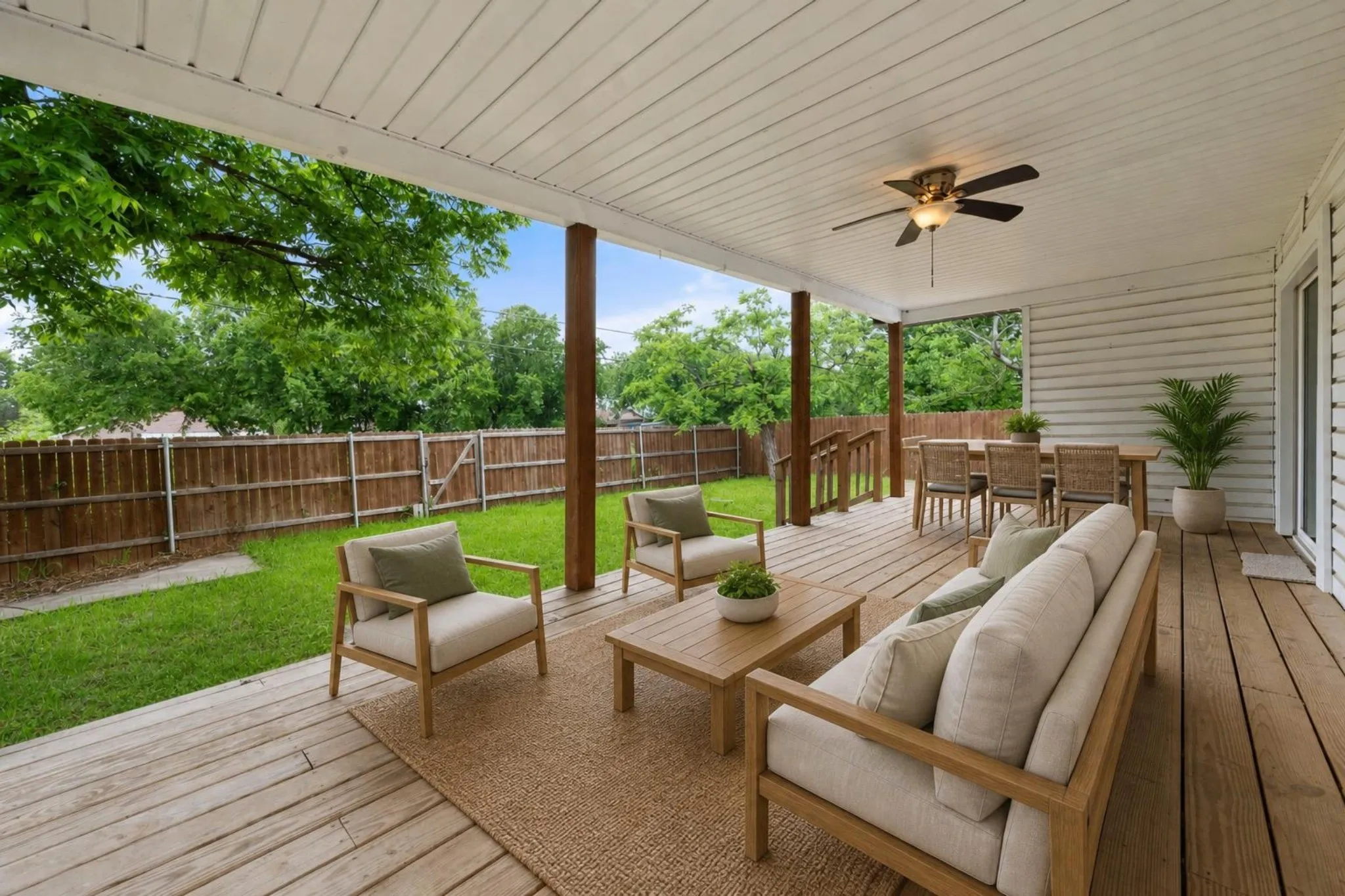 Virtually Staged - This deck is not just an extension of your home; it's a lifestyle upgrade, ideal for enjoying those beautiful sunny days and warm Texas evenings. Don't miss out on this fantastic feature that elevates your outdoor living experience designed for versatility, providing ample room for outdoor furniture, a grill or even a cozy dining​​‌​​​​‌​​‌‌​‌‌​​​‌‌​‌​‌​‌​​​‌​​ area.