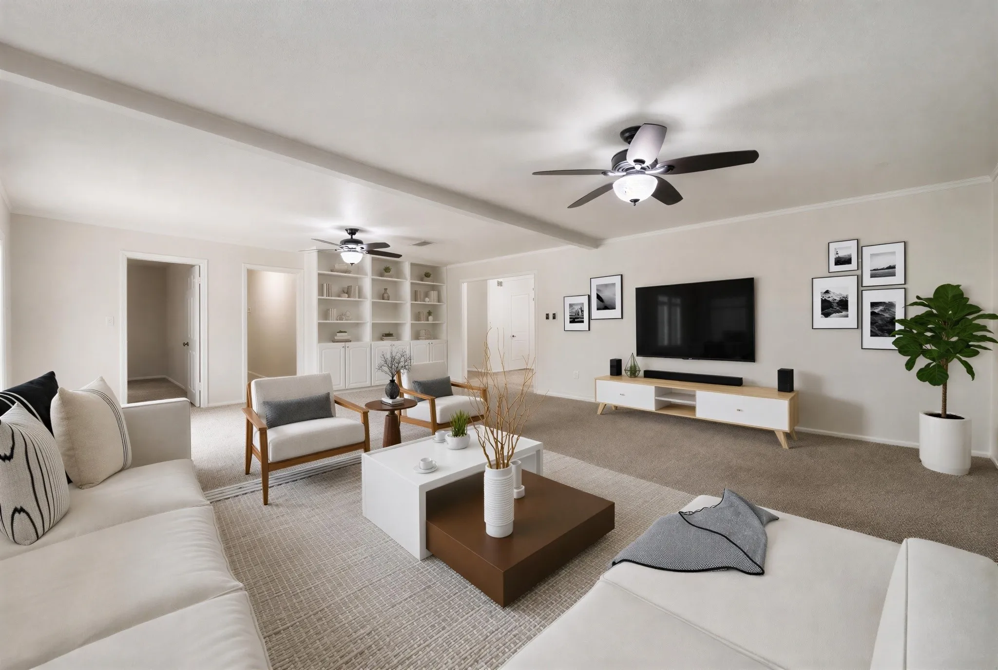 Virtually staged - Step into this expansive living area, a true highlight of the home with generous square footage. This space is perfect for both relaxing and entertaining  allowing you to arrange furniture in a way that suits your lifestyle.  This ope layout seamlessly connets to other areas of the home, enhancing the flow and accessibility.