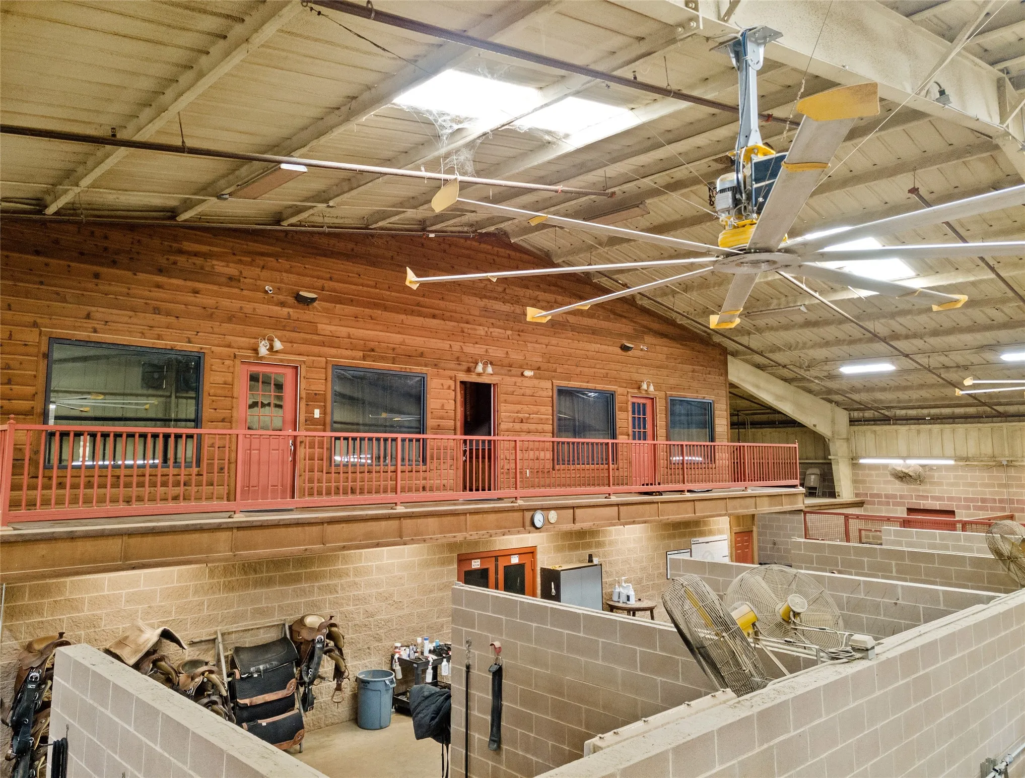 View of horse barn