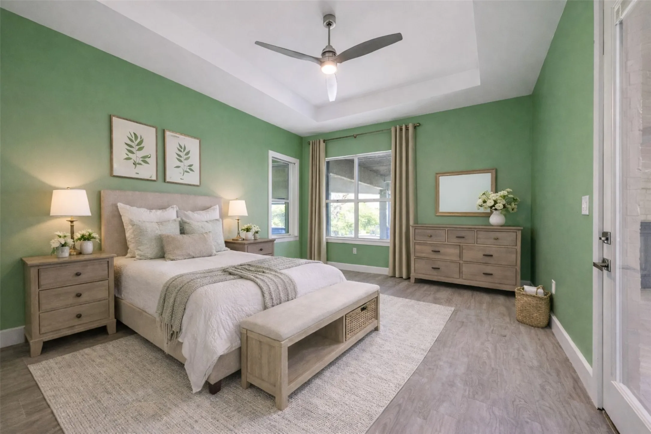 Oversized secondary bedroom.  A great multifunctional oversized room.  Virtually staged..