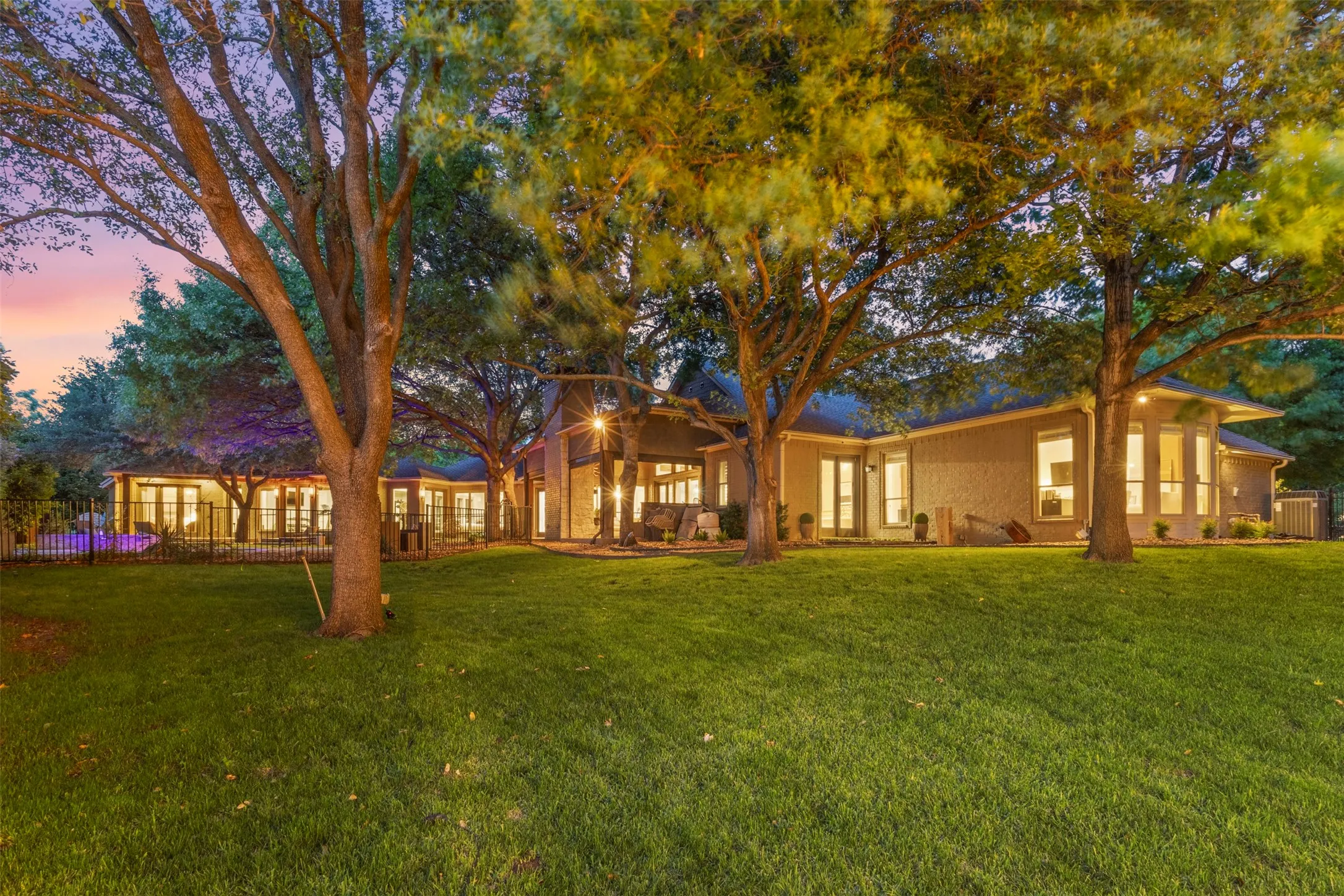 manicured trees and grass