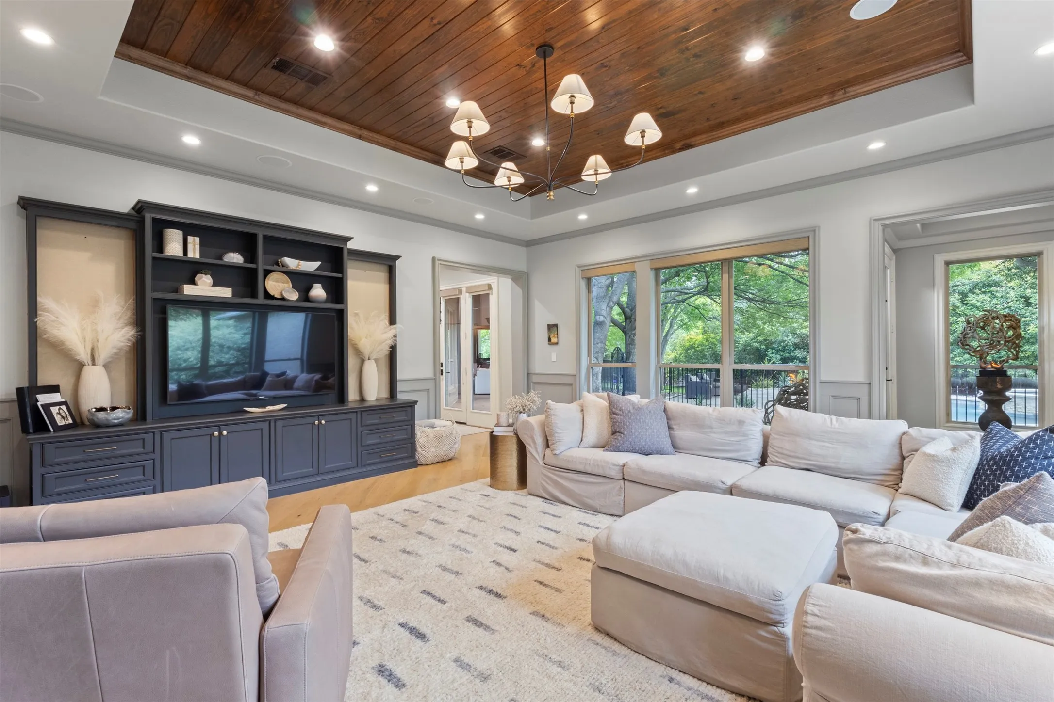 wood ceiling and lots of natural light