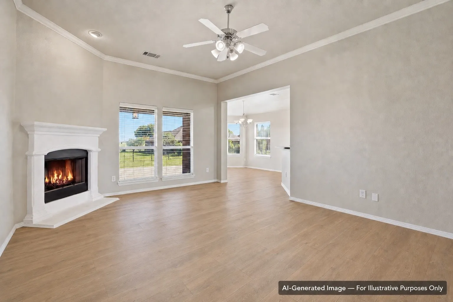 AI Generated photo of what home could look like with wood flooring.