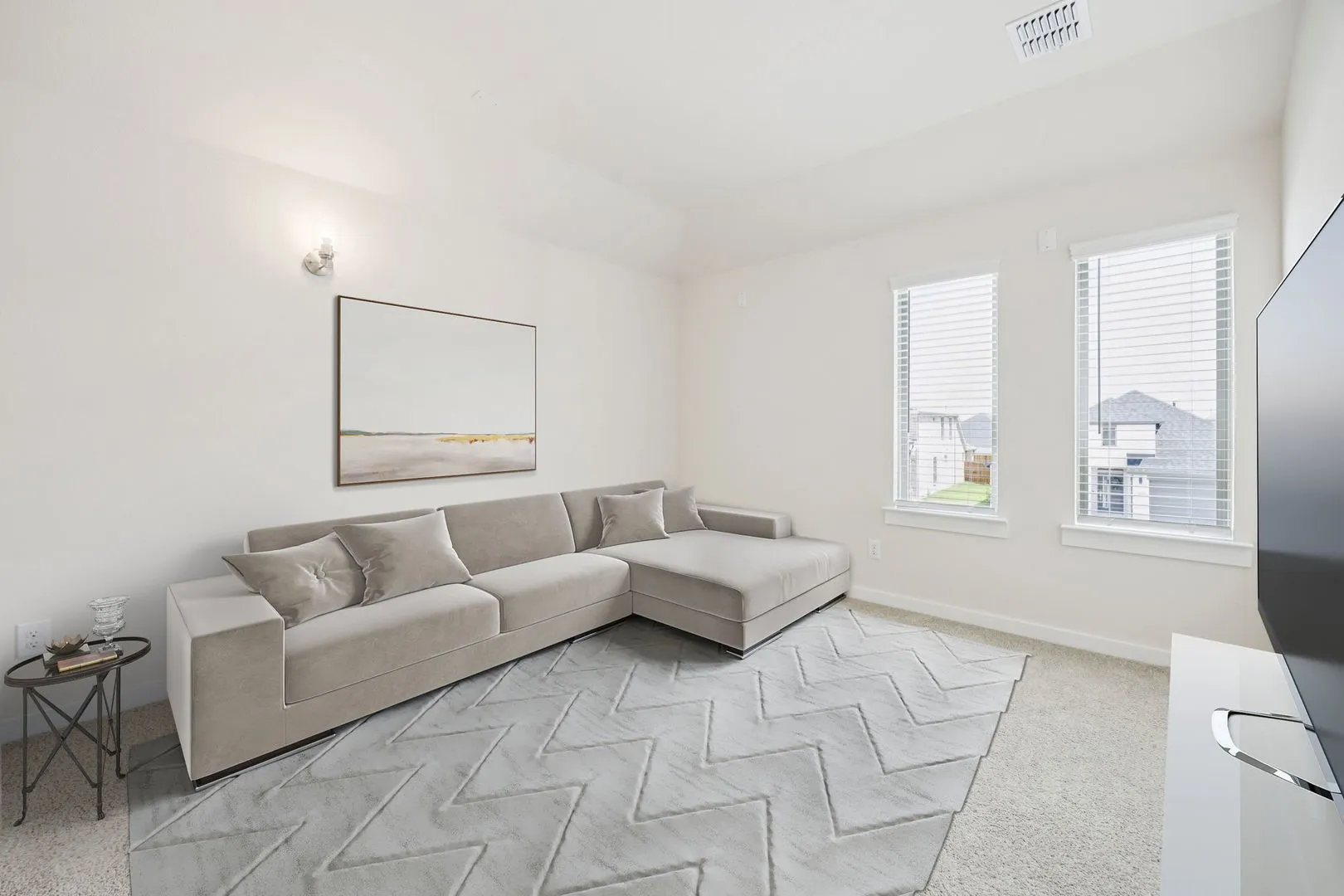 Media Room in the Claret home plan by Trophy Signature Homes – REPRESENTATIVE PHOTO