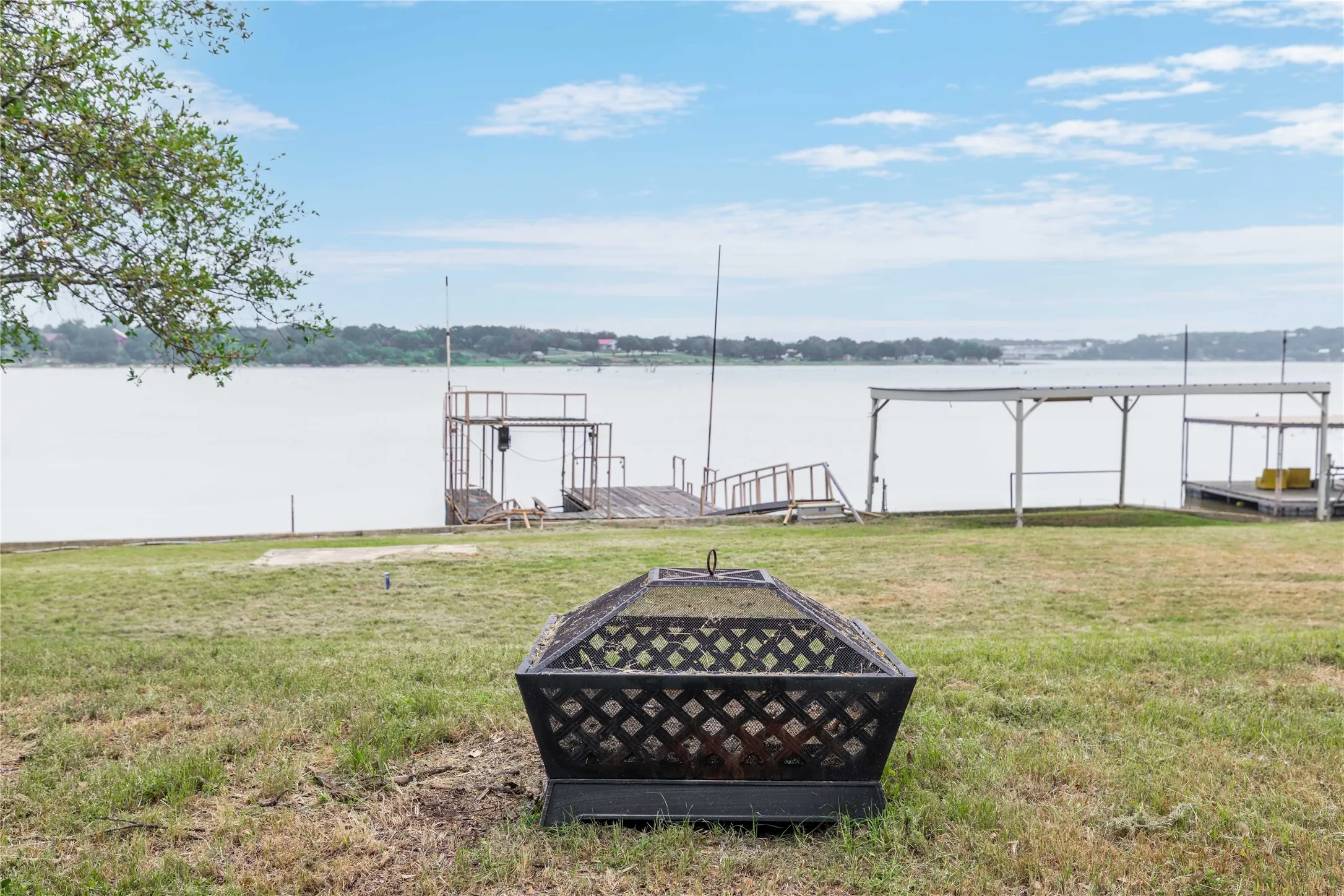 Lake view from back patio of the home.