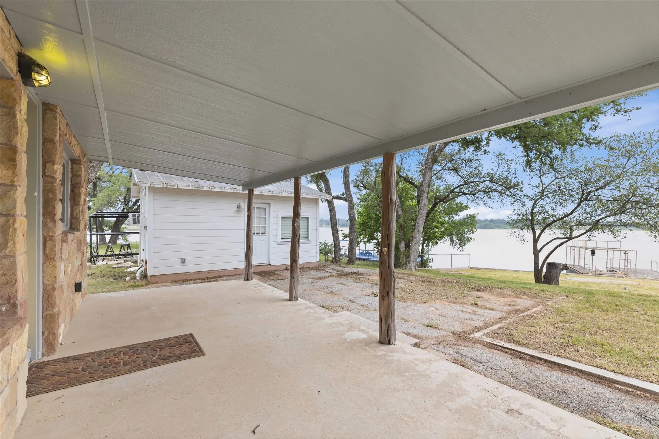 Covered Back patio of home.