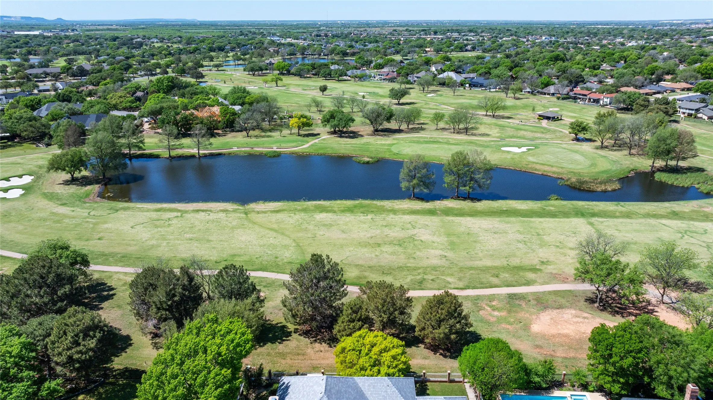 View of fairway and pond