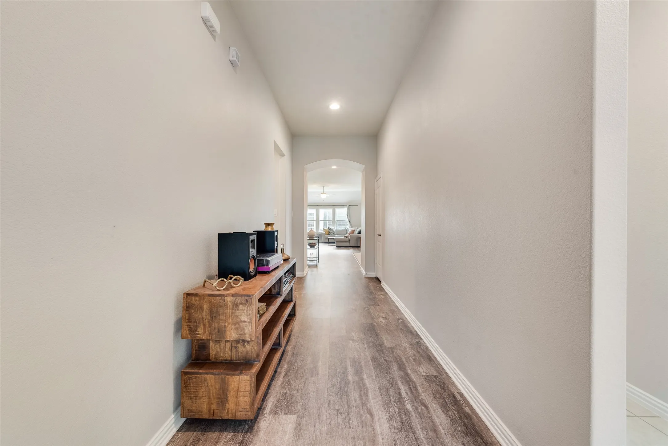 Brand new LVP floors in entry living room and primary bedroom at 1432 Westview Ln in the Canyon Falls community in Northlake, TX