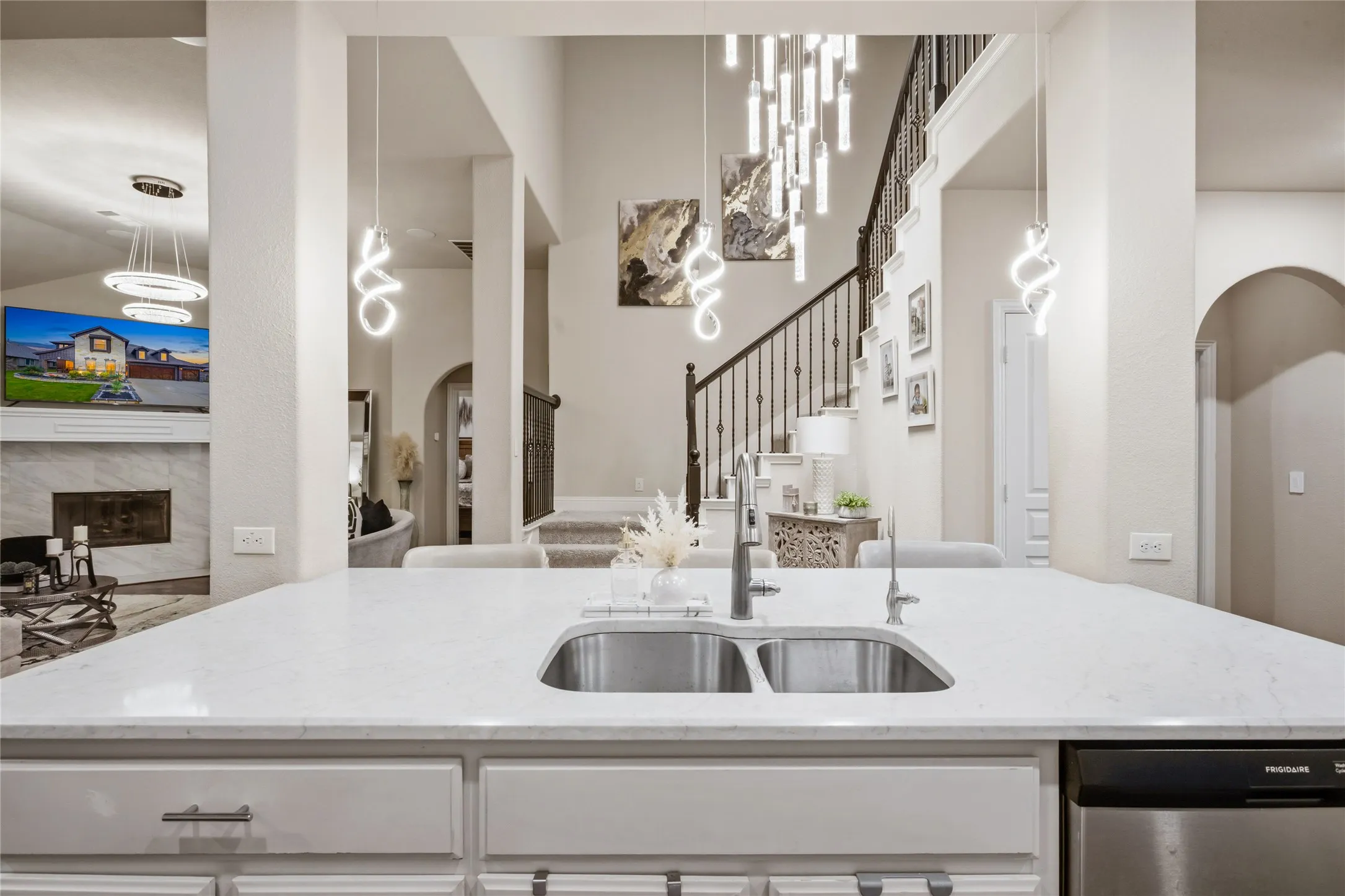 Centerpiece kitchen island with seating for three!