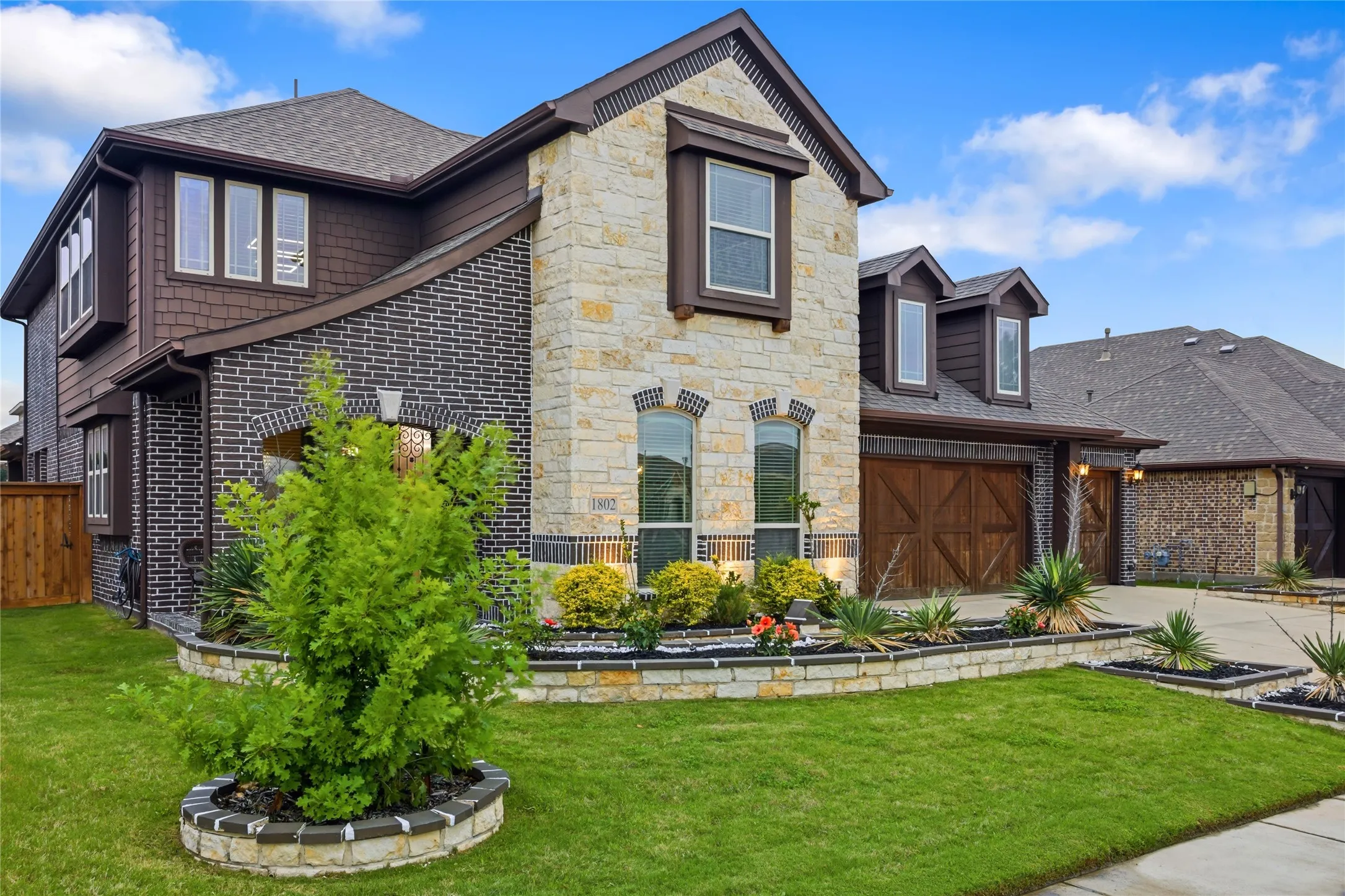 View from the sidewalk with  stunning curb appeal.