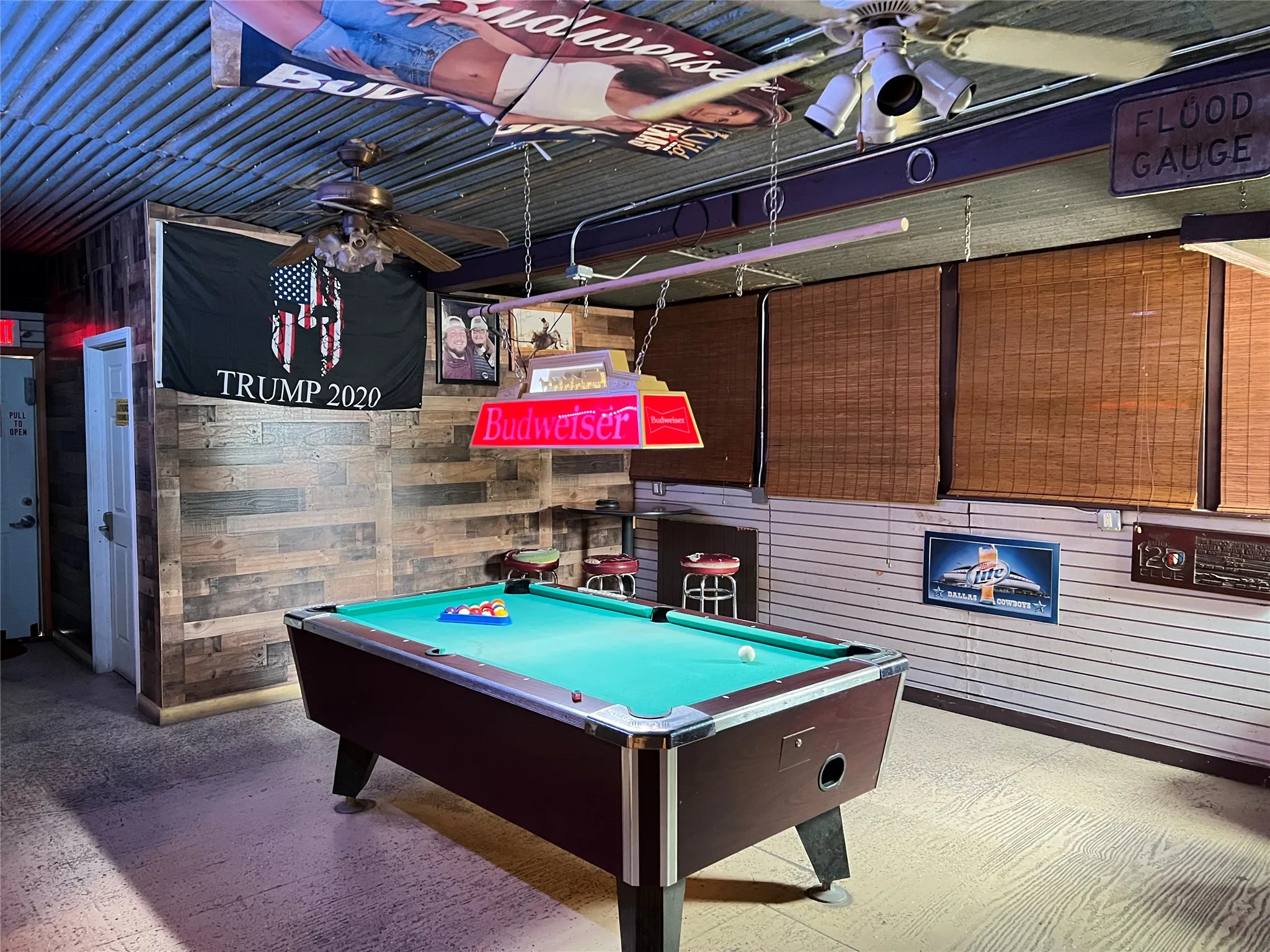 Recreation room featuring a pool table with a green felt surface
