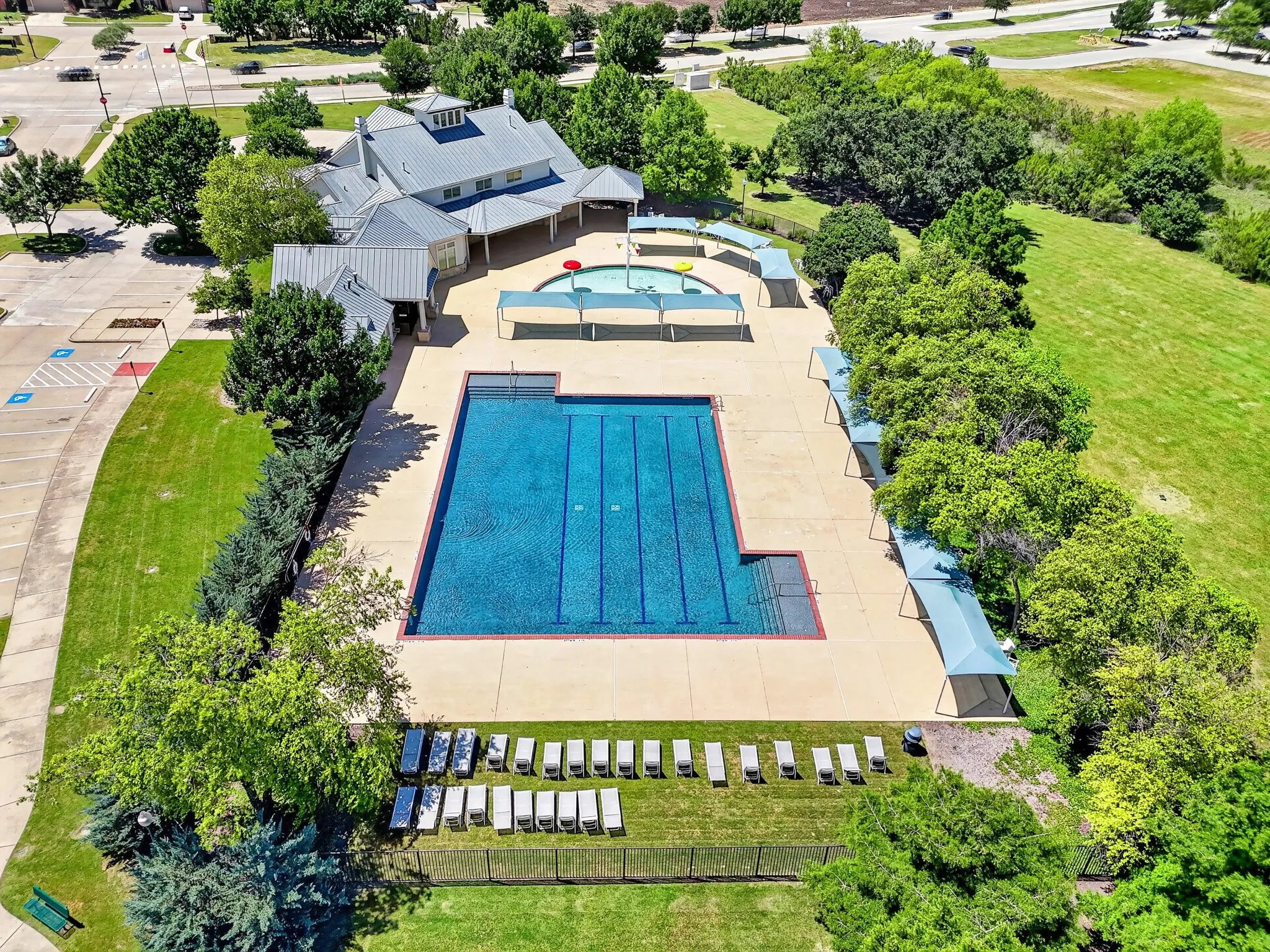 One of several community pools for homeowners use