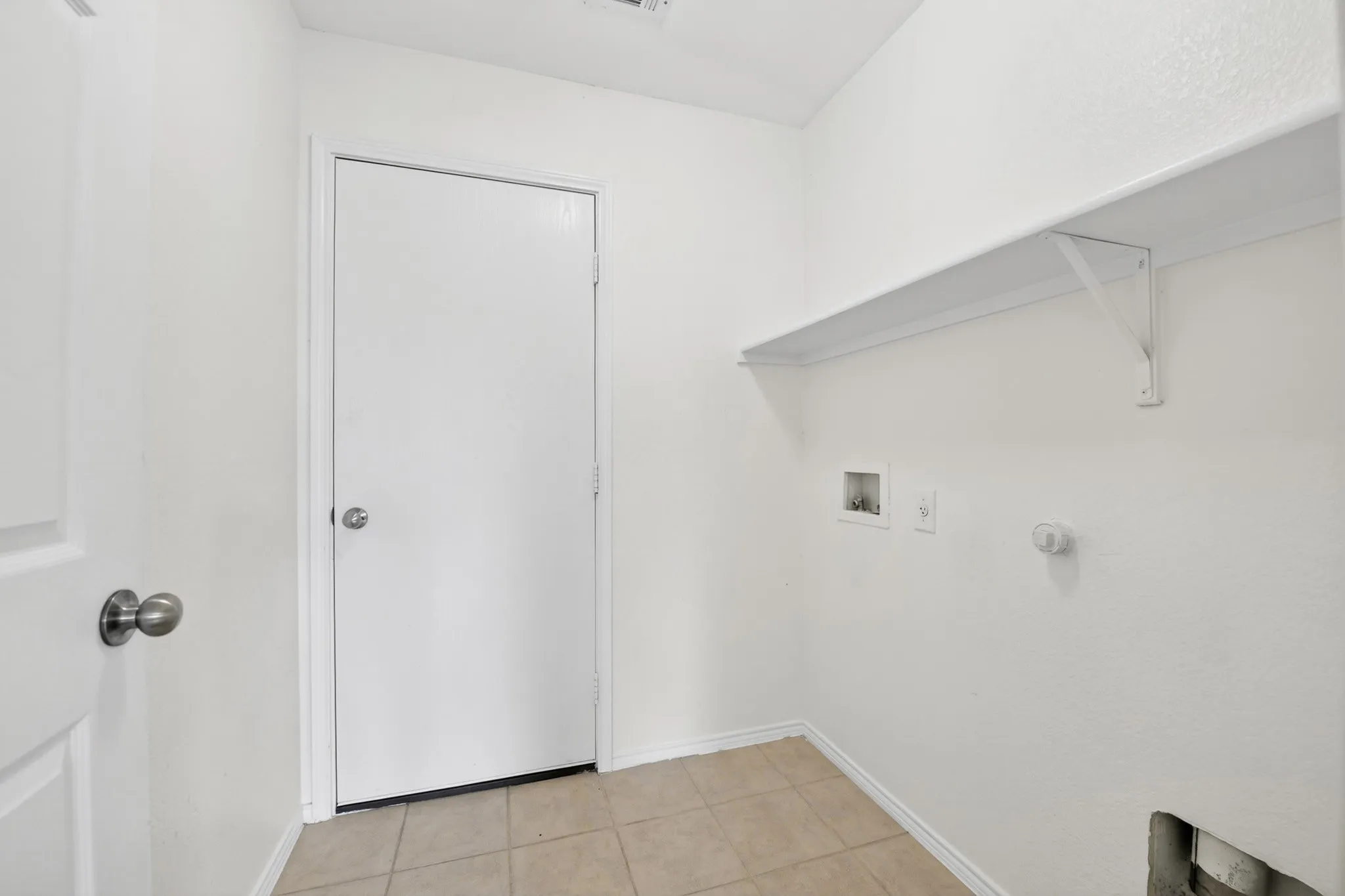 Good sized laundry room with space for full size washer and dryer