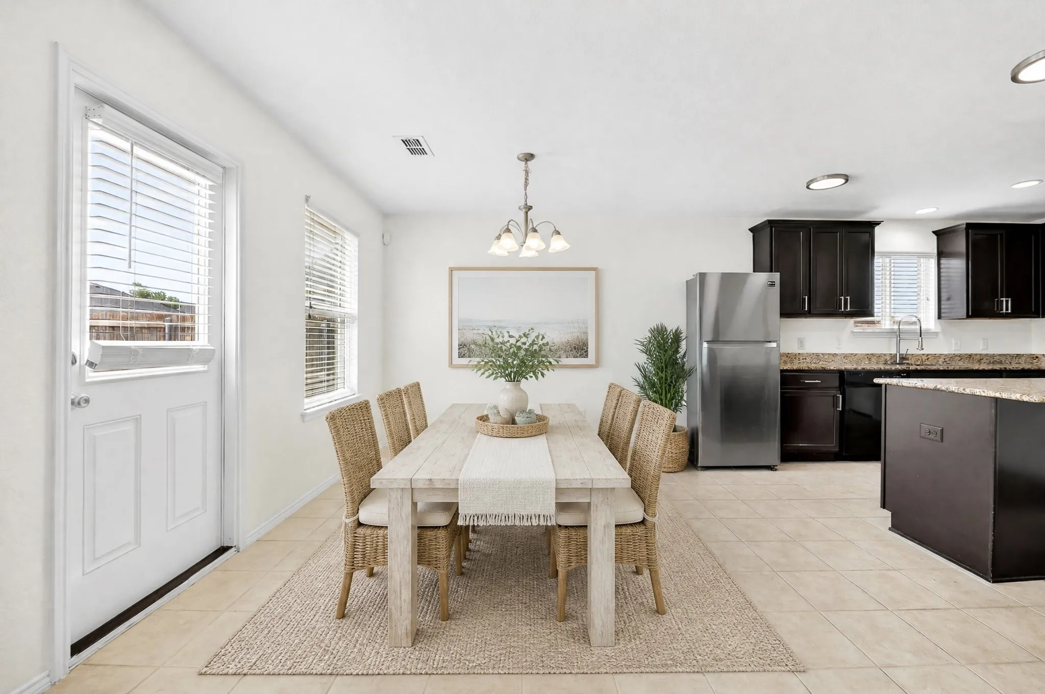 Virtually staged dining room