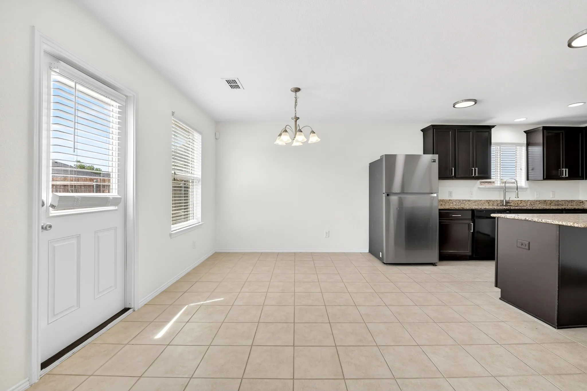 Dining area located off the kitchen