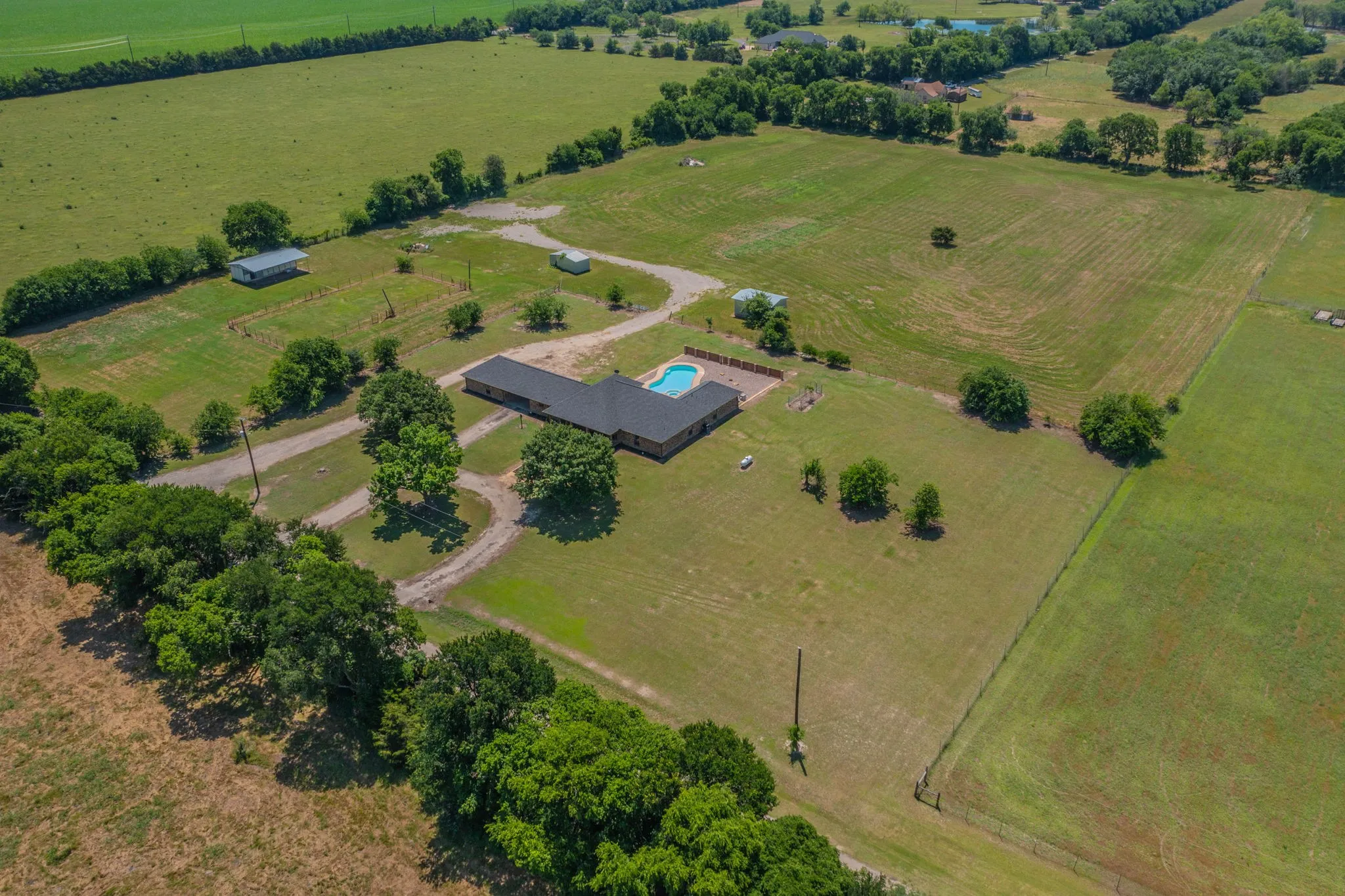 Another aerial view of the 10-acre property.