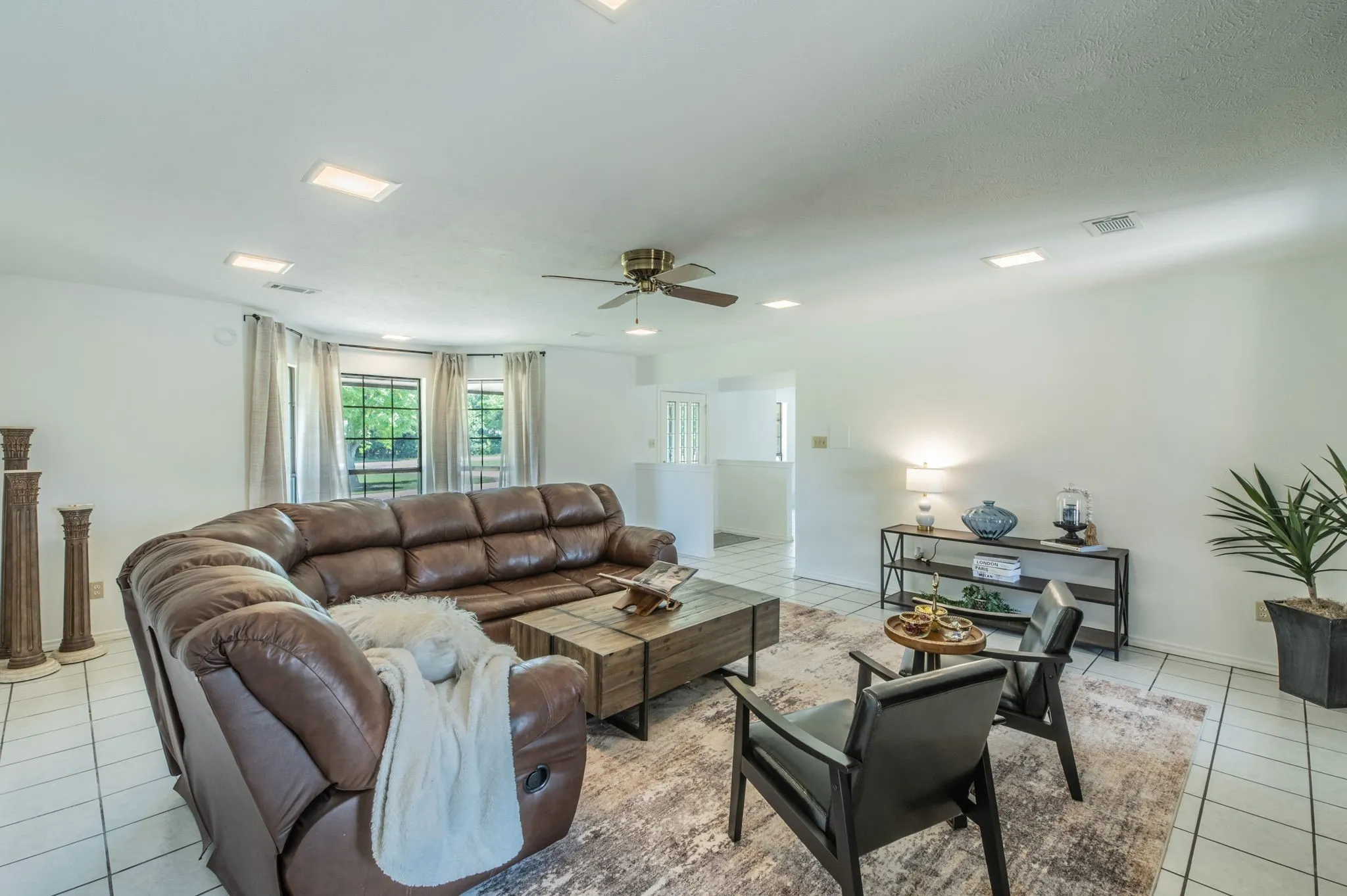 Another view of the living room facing the entryway. So much space!