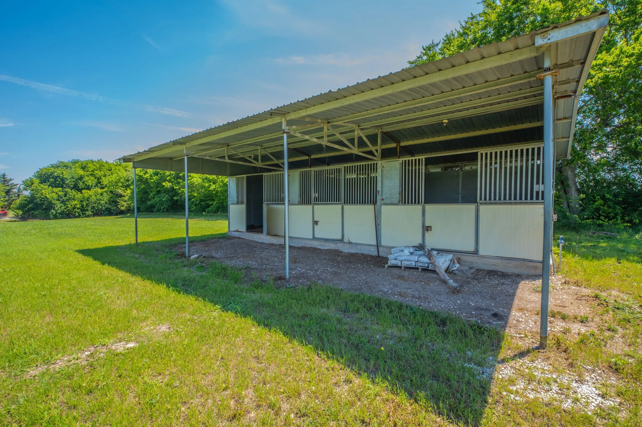View of the horse stalls.
