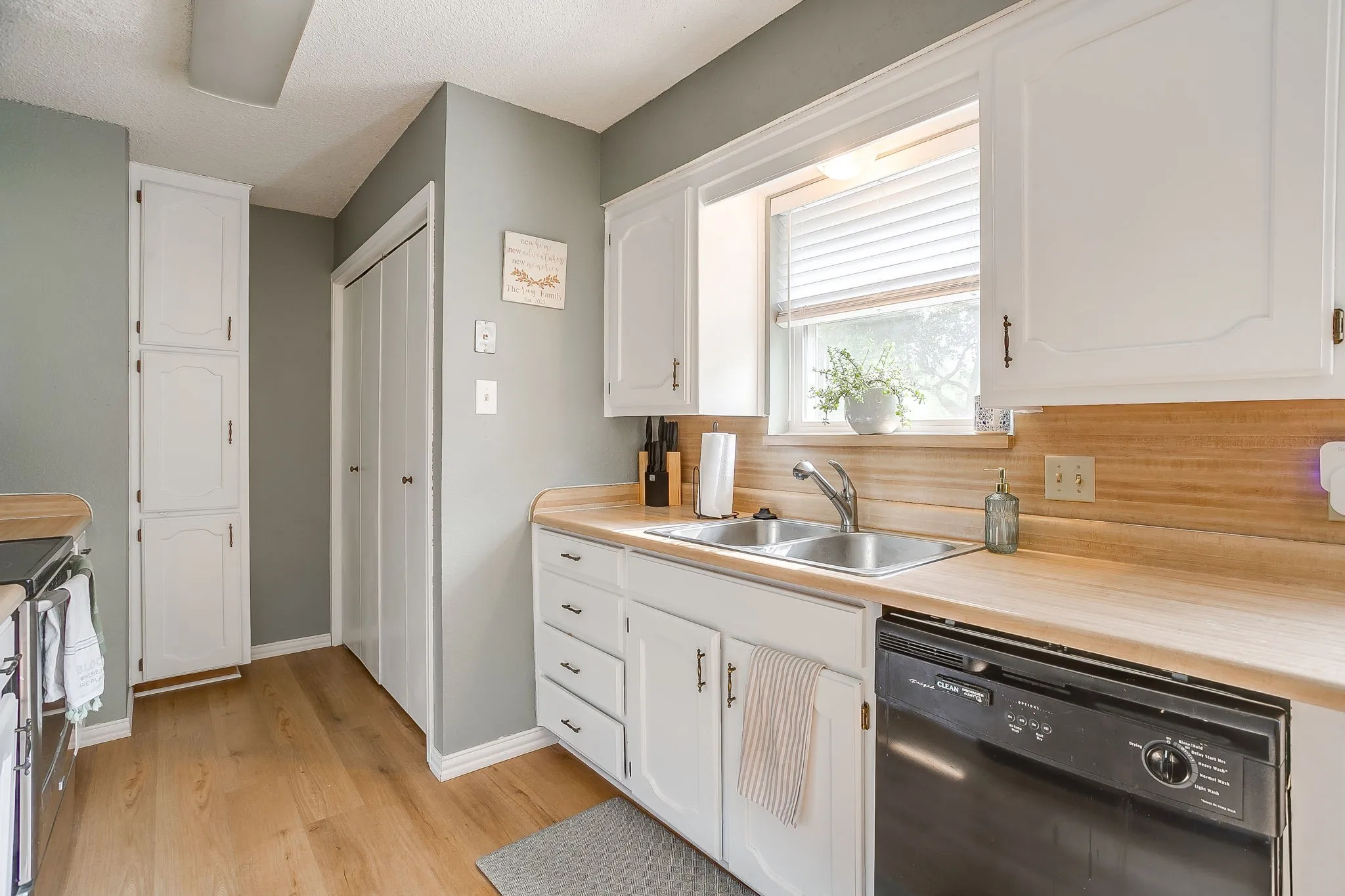 galley kitchen with utility space