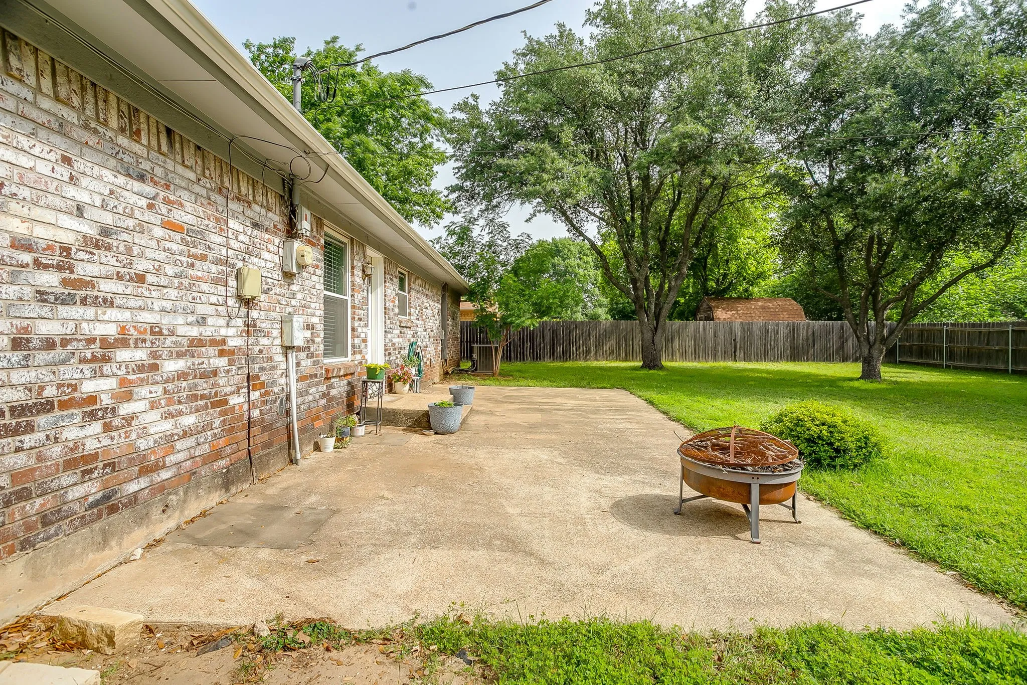 large paved patio