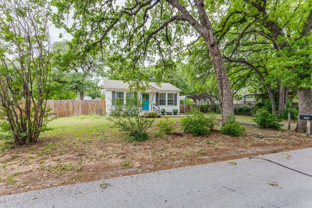 Side view of yard and house
