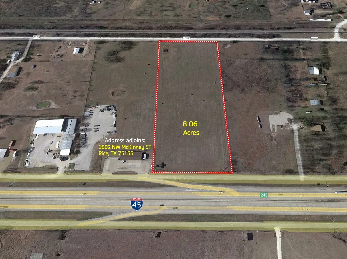 Unimproved Land For Sale in Navarro County , TBD 8.06 NW Mc Kinney Street, Rice, Texas 75155, 0, 0, Garage spaces, 0 Sqft, built in 1800, mls#21253074, Real Estate Agent in Rice, Homes For Sale in Navarro county, Homes For Sale in Rice, Realtor in Rice Texas, Real Estate Brokerage Independent Realty Texas, Luminita Cordes Realtor